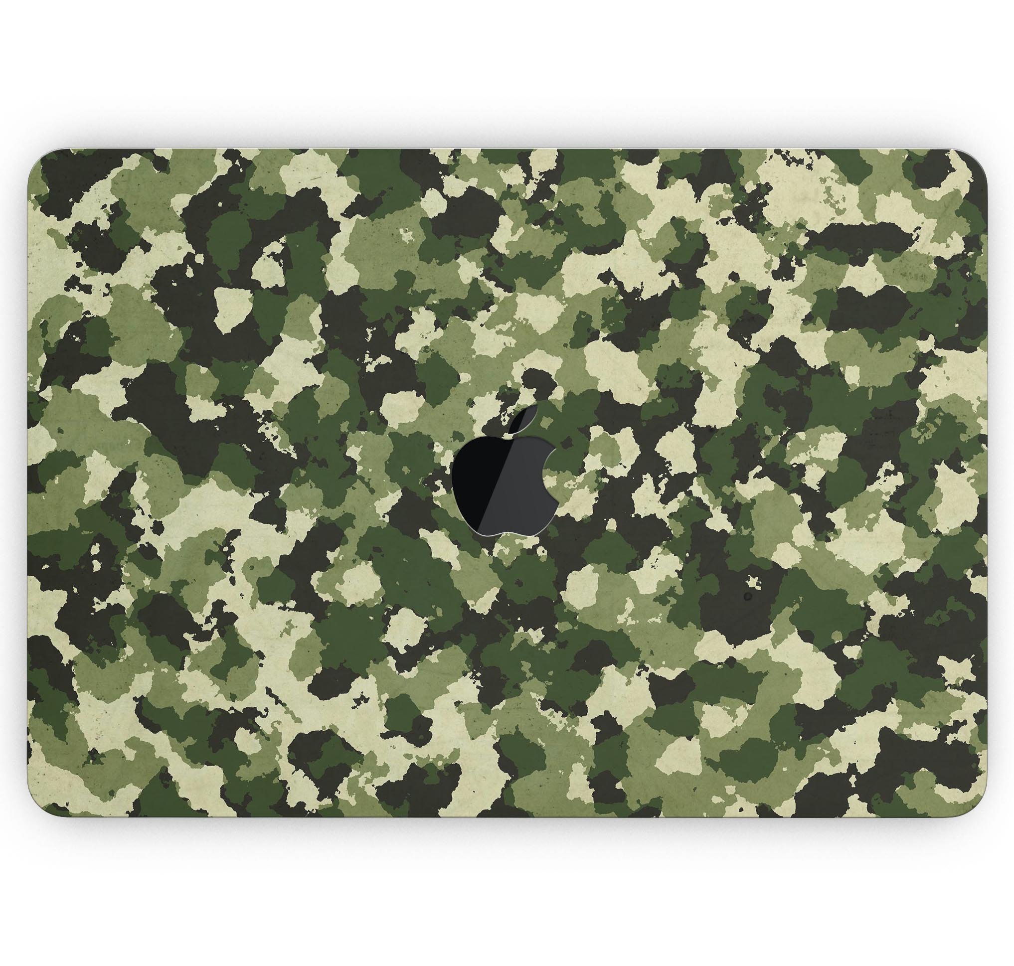 Military Camouflage V1 skin decal wrap kit for Apple MacBook, showcasing its stylish design and premium vinyl material.