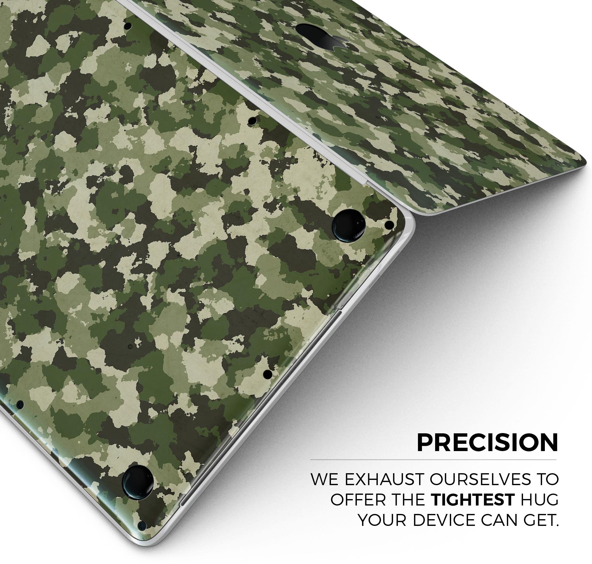 Military Camouflage V1 skin decal wrap kit for Apple MacBook, showcasing its stylish design and premium vinyl material.