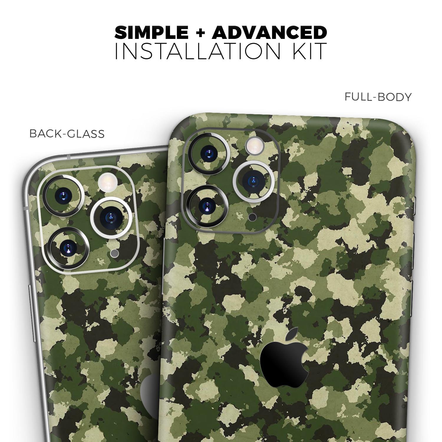 Military Camouflage V1 skin for Apple iPhone, showcasing a stylish camouflage pattern on a sleek device.