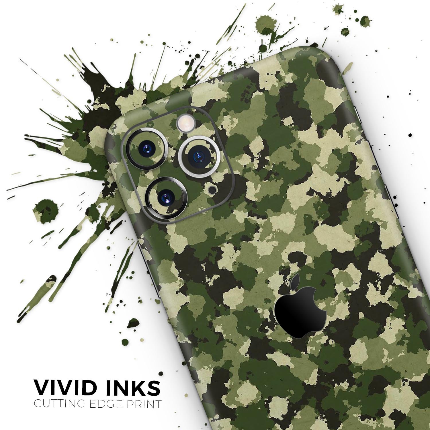 Military Camouflage V1 skin for Apple iPhone, showcasing a stylish camouflage pattern on a sleek device.