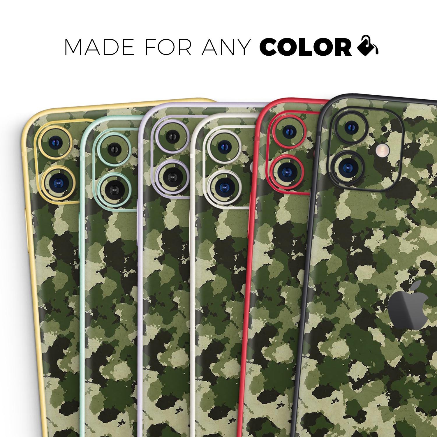 Military Camouflage V1 skin for Apple iPhone, showcasing a stylish camouflage pattern on a sleek device.