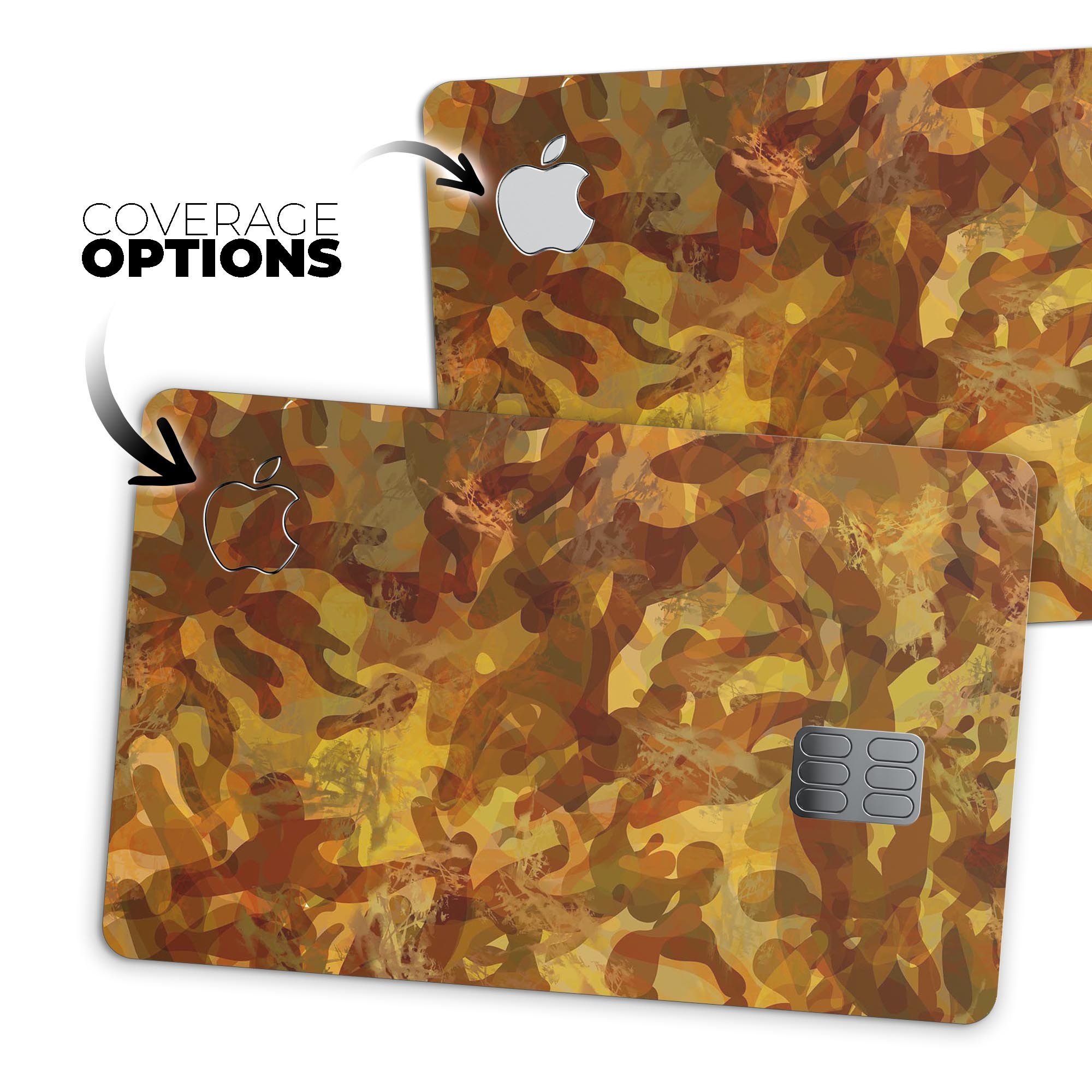 Military Jungle Camouflage V2 decal skin for Apple Card, showcasing a rugged camouflage design for protection and style.