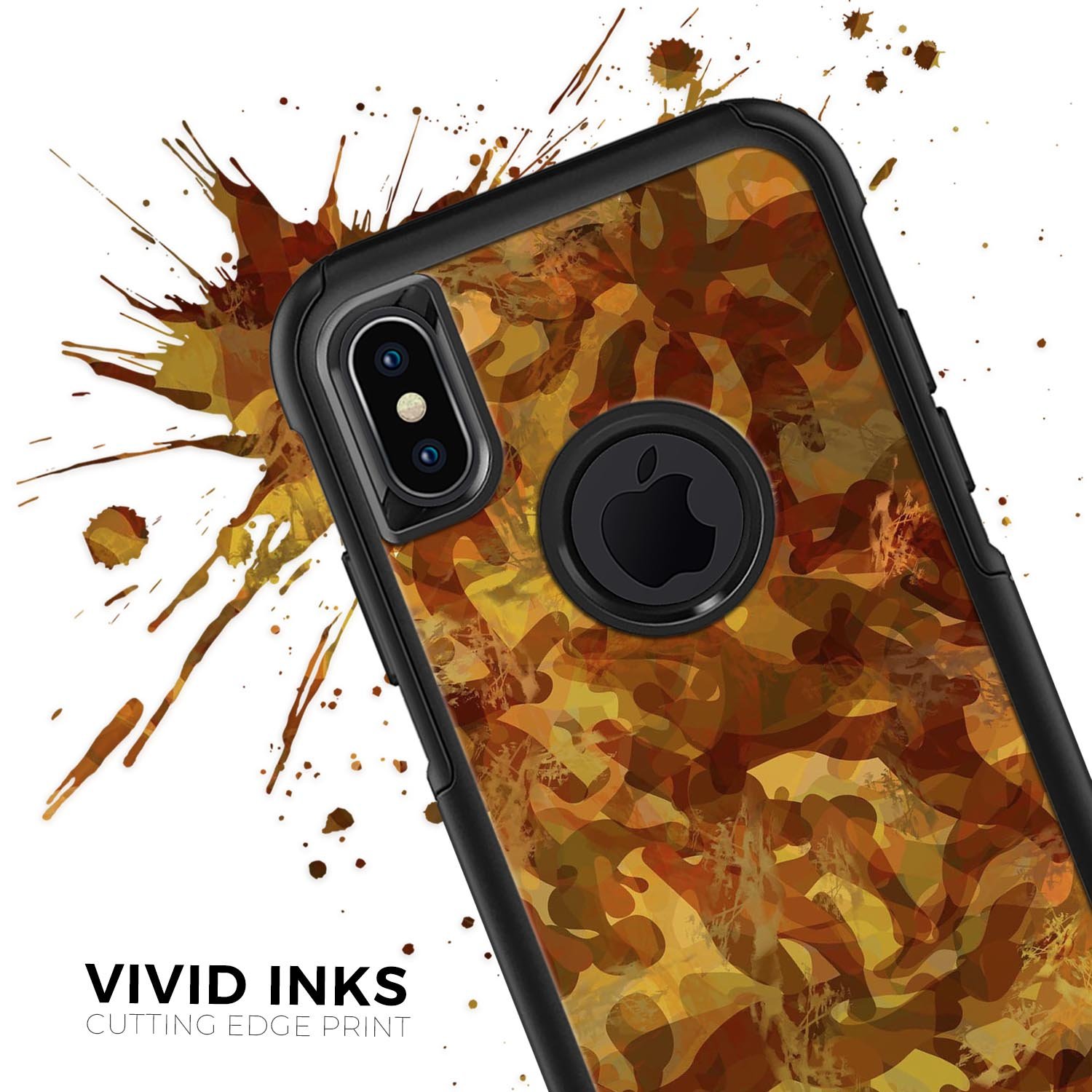 Military Jungle Camouflage V2 skin kit for iPhone OtterBox cases, showcasing a vibrant camouflage design and ultra-thin protection.