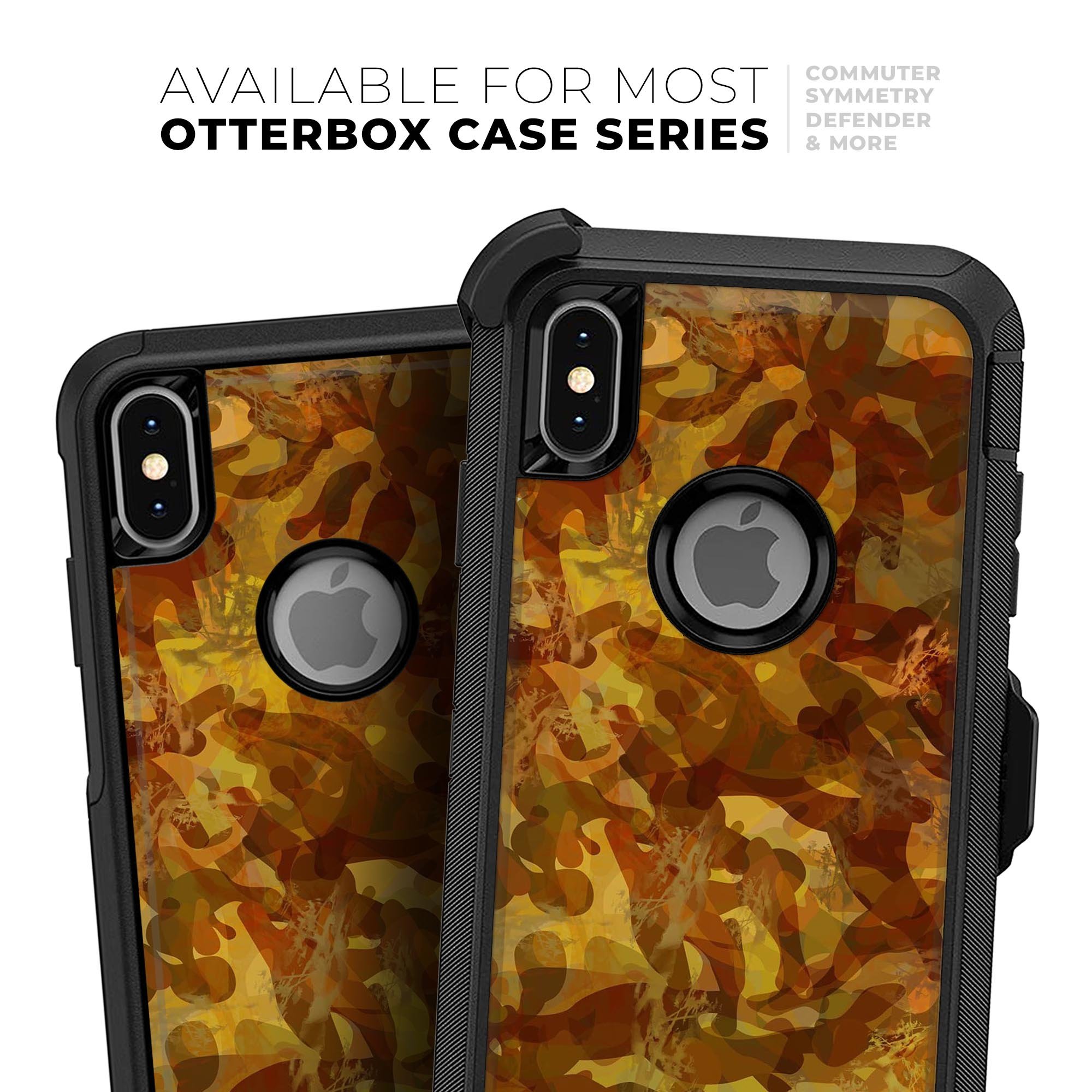 Military Jungle Camouflage V2 skin kit for iPhone OtterBox cases, showcasing a vibrant camouflage design and ultra-thin protection.