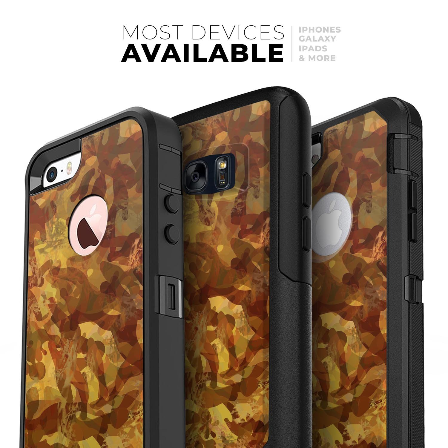 Military Jungle Camouflage V2 skin kit for iPhone OtterBox cases, showcasing a vibrant camouflage design and ultra-thin protection.