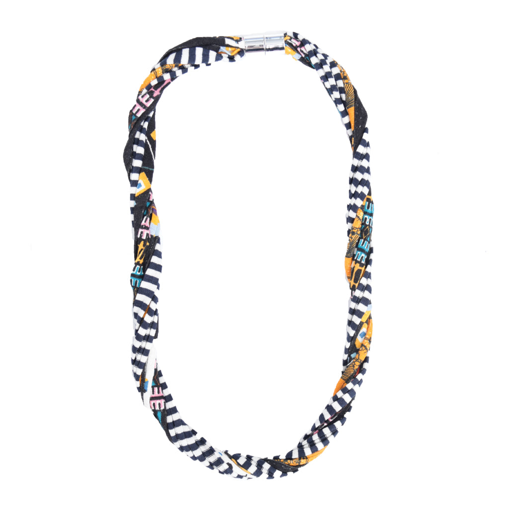 Minnie - Geo multifunctional accessory featuring a UV eco-friendly magnetic clasp, styled as a necklace and bracelet.