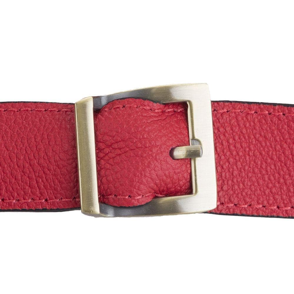 Minoan Genuine Leather Waist Bag showcasing its stylish design and adjustable strap, perfect for both men and women.