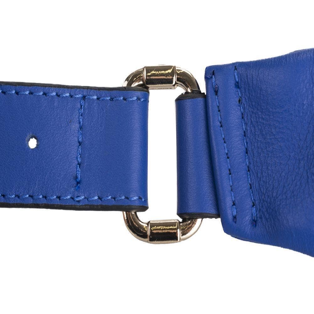 Minoan Genuine Leather Waist Bag showcasing its stylish design and adjustable strap, perfect for both men and women.