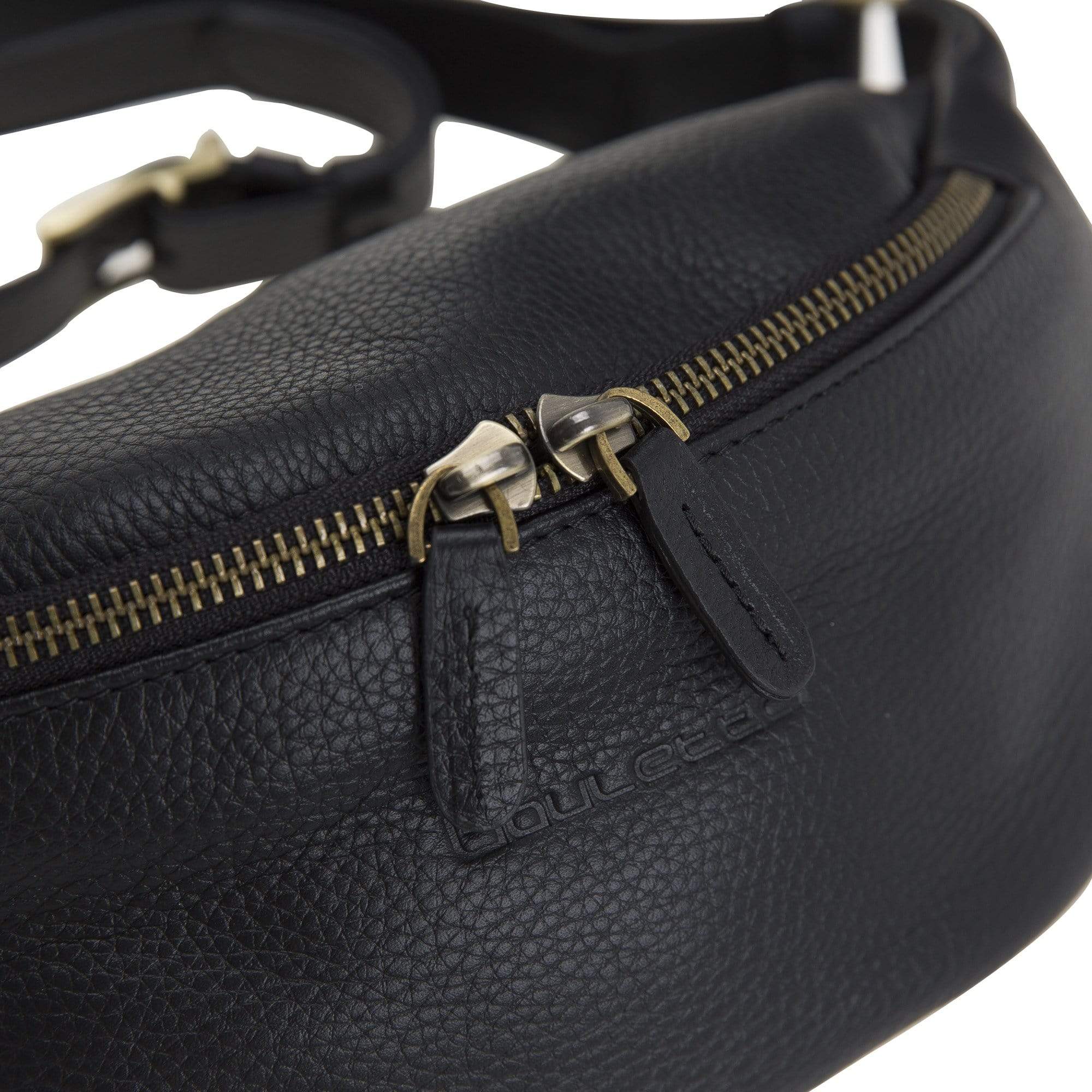 Minoan Genuine Leather Waist Bag showcasing its stylish design and adjustable strap, perfect for both men and women.