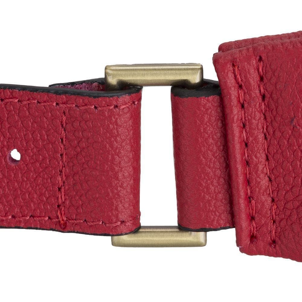 Minoan Genuine Leather Waist Bag showcasing its stylish design and adjustable strap, perfect for both men and women.