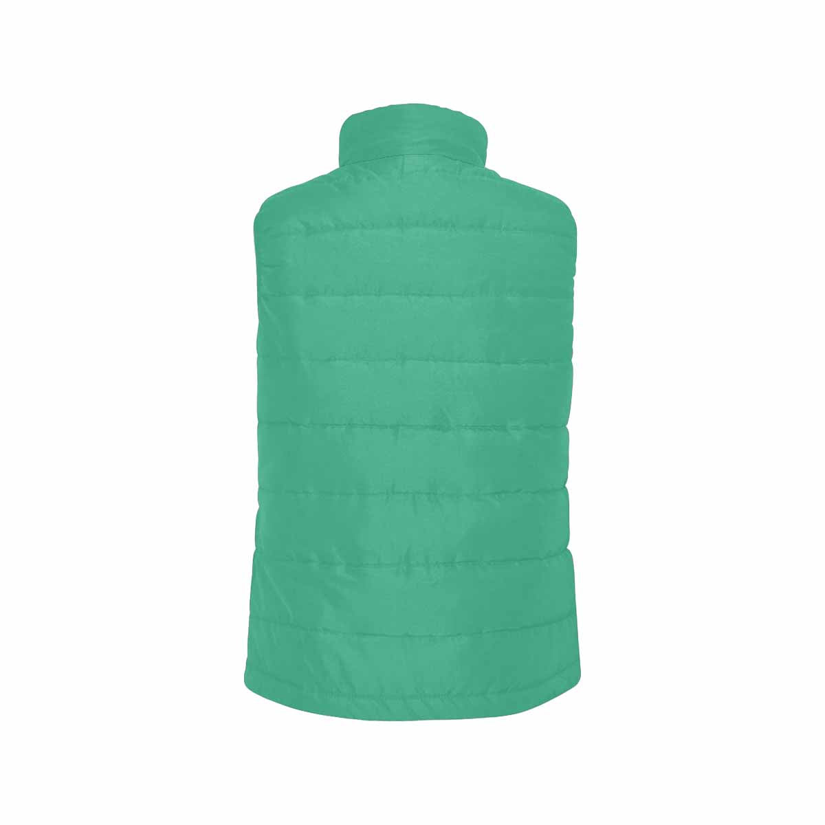 Mint green men's padded vest featuring a quilted bomber design and zipper closure, made from high-grade matte cloth and cotton filling.