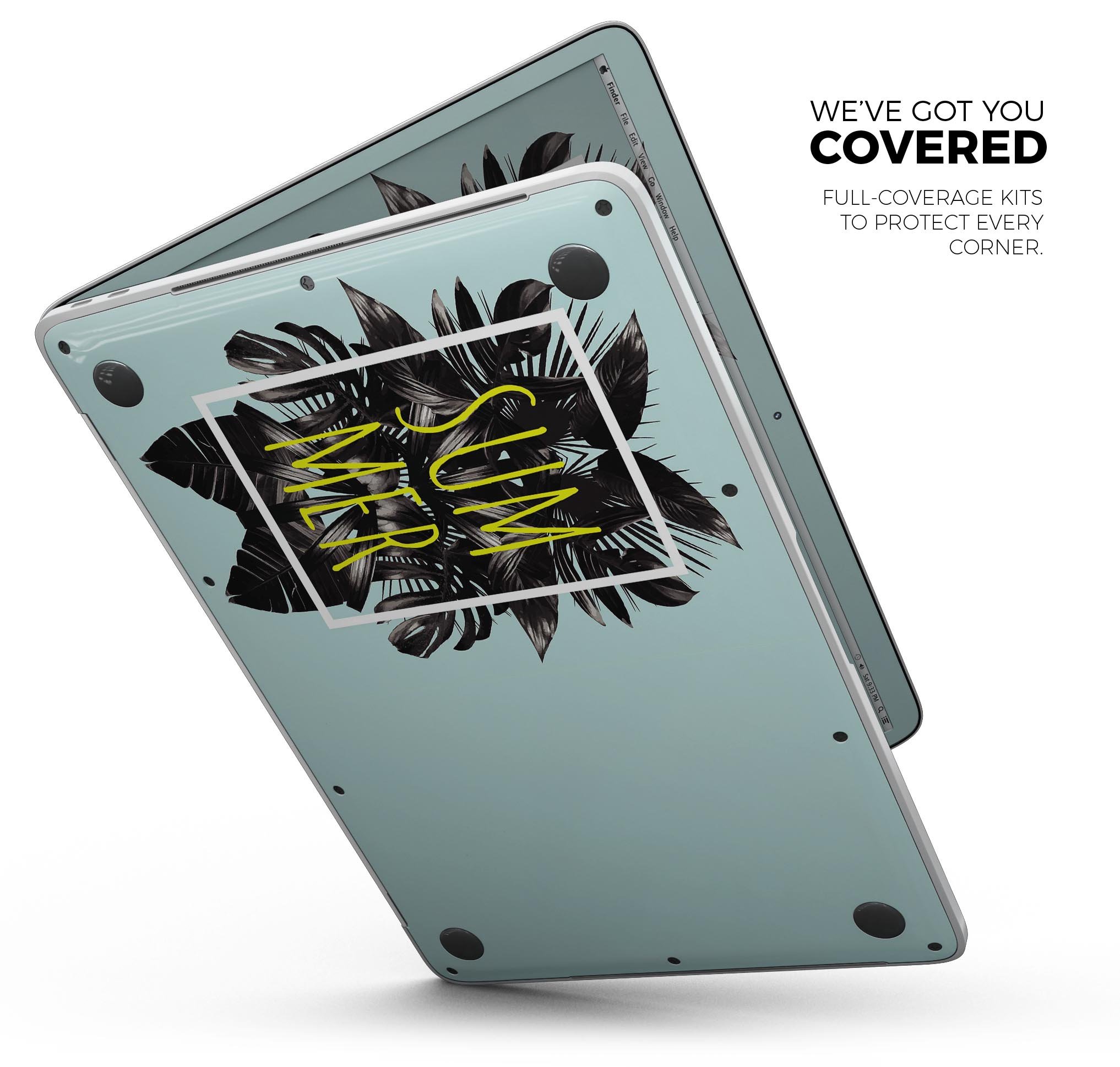 Mint Summer Time Skin Decal Wrap Kit for Apple MacBook, showcasing a vibrant mint design that enhances the device's appearance.