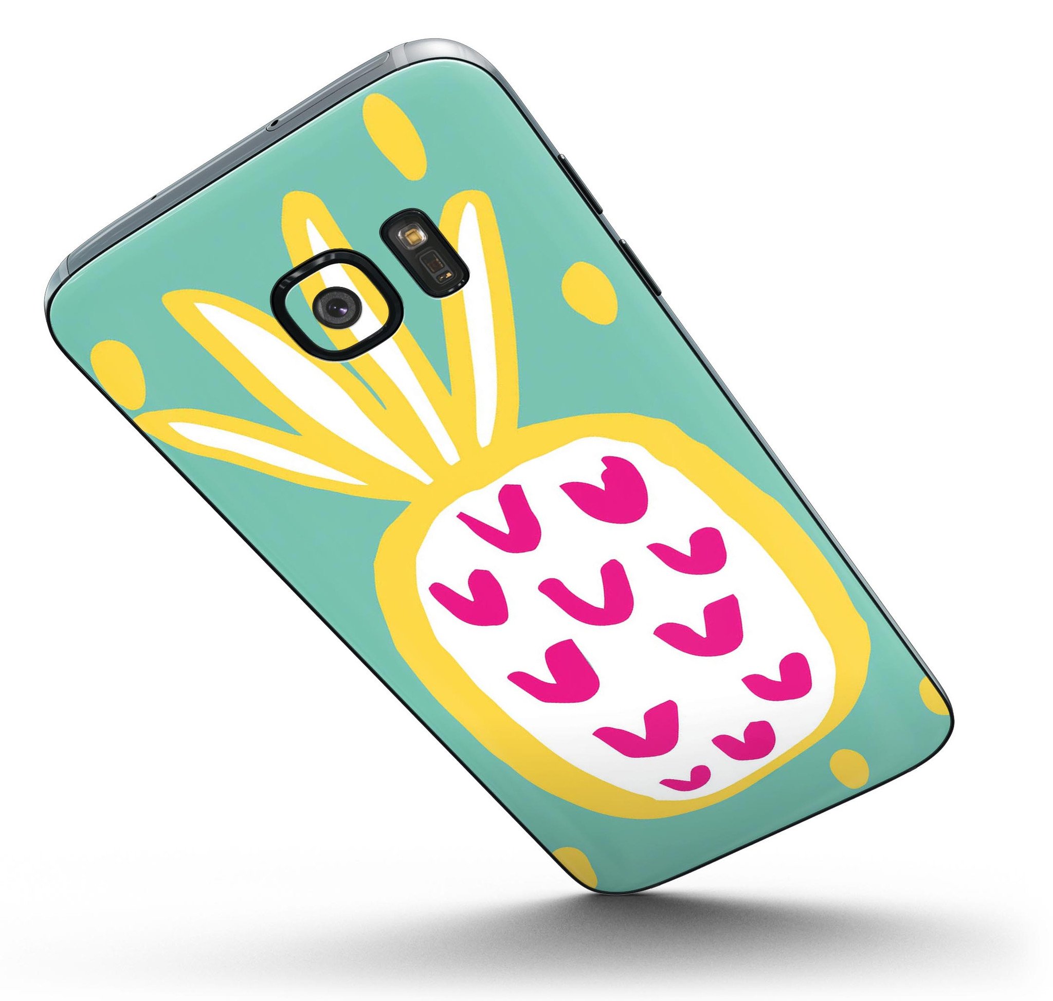 Mint v3 Pineapple Skin-Kit for Samsung Galaxy S7, showcasing vibrant pineapple design and premium vinyl material.