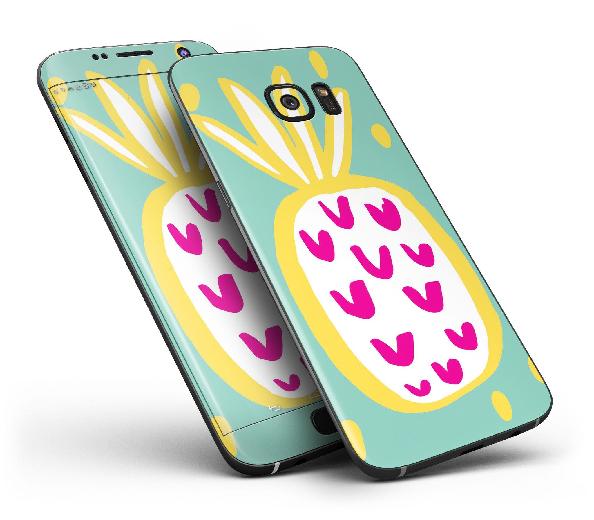 Mint v3 Pineapple Skin-Kit for Samsung Galaxy S7, showcasing vibrant pineapple design and premium vinyl material.