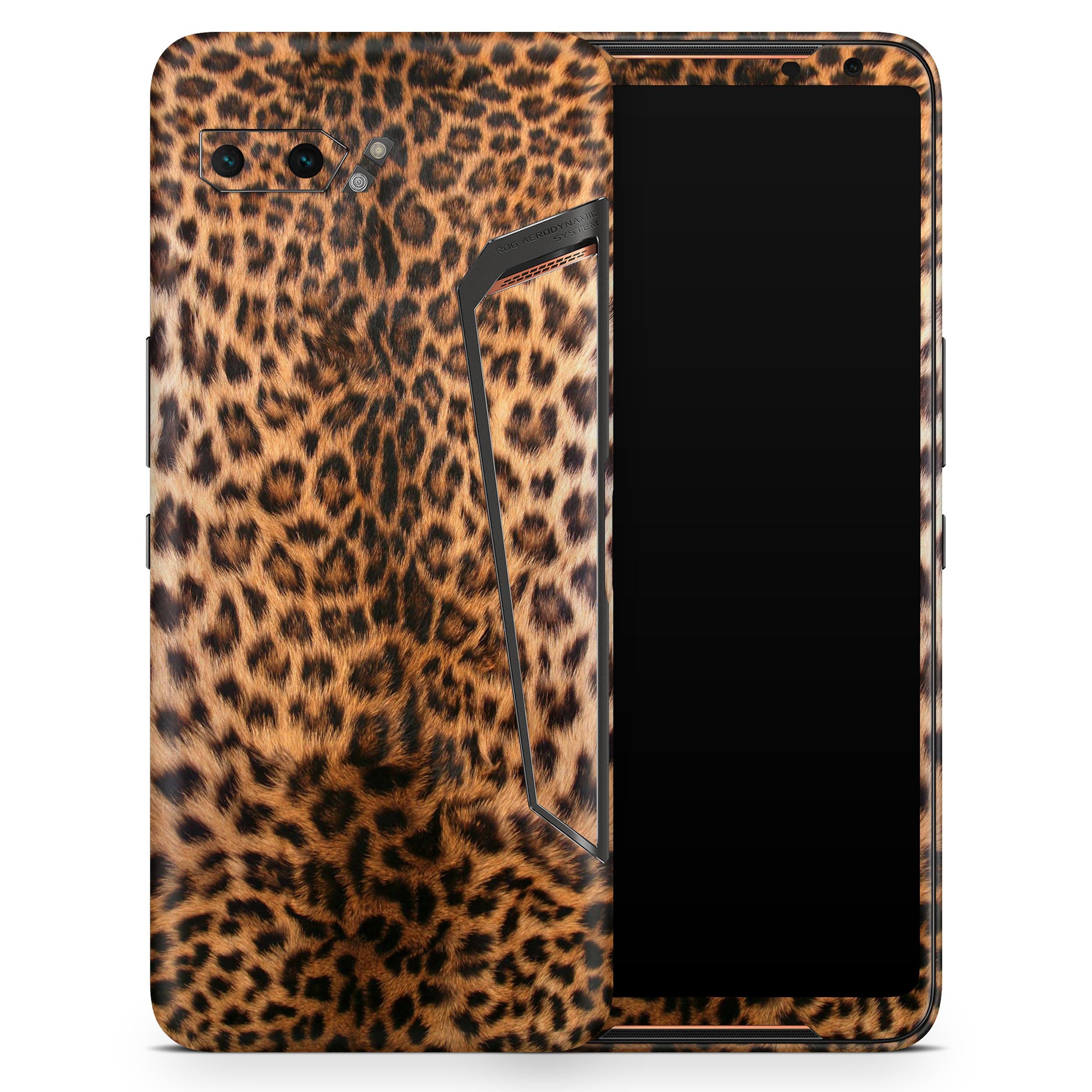 Mirrored Leopard Hide skin decal wrap kit for Asus phones, showcasing a stylish design and premium quality finish.