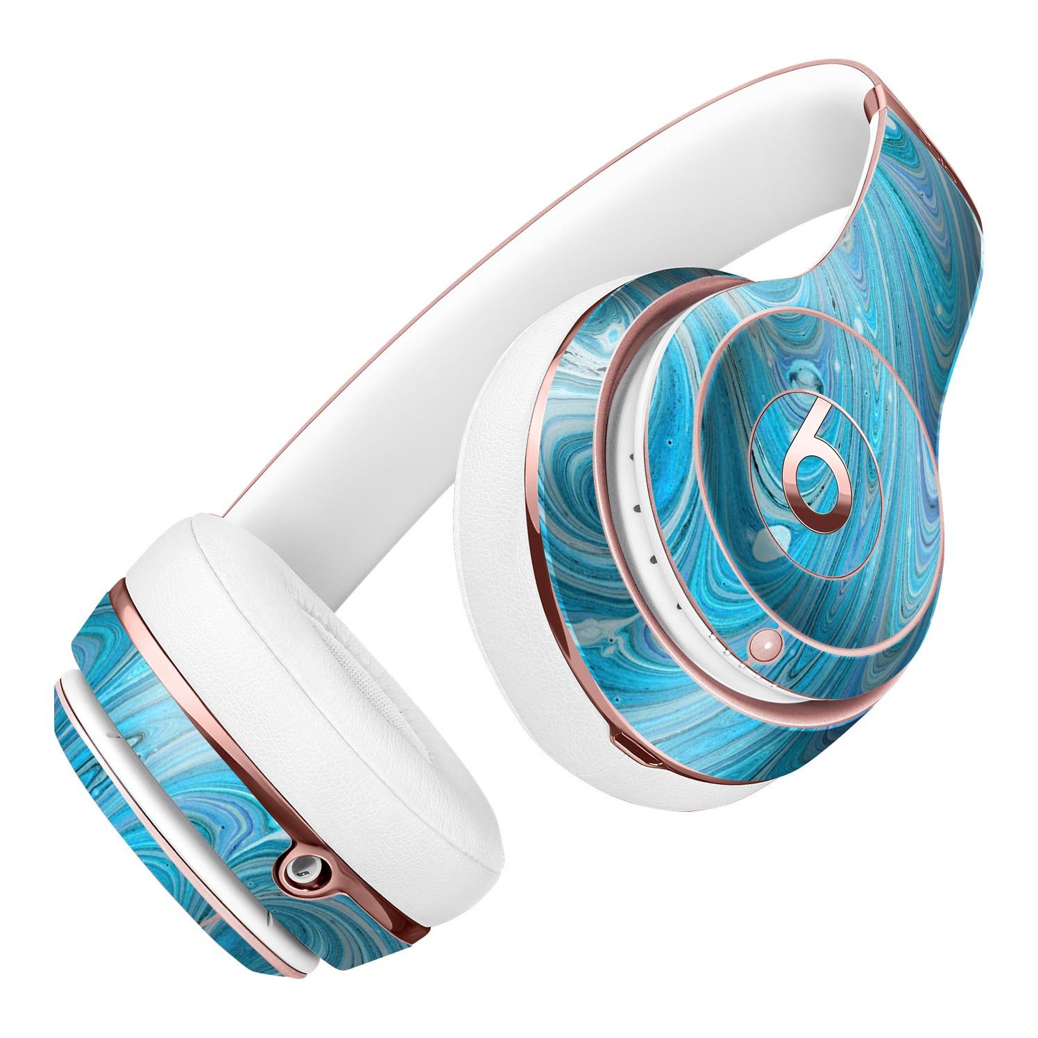 Mixed Blue Oil Full-Body Skin Kit for Beats by Dre Solo 3 Wireless headphones, showcasing vibrant colors and a sleek design.