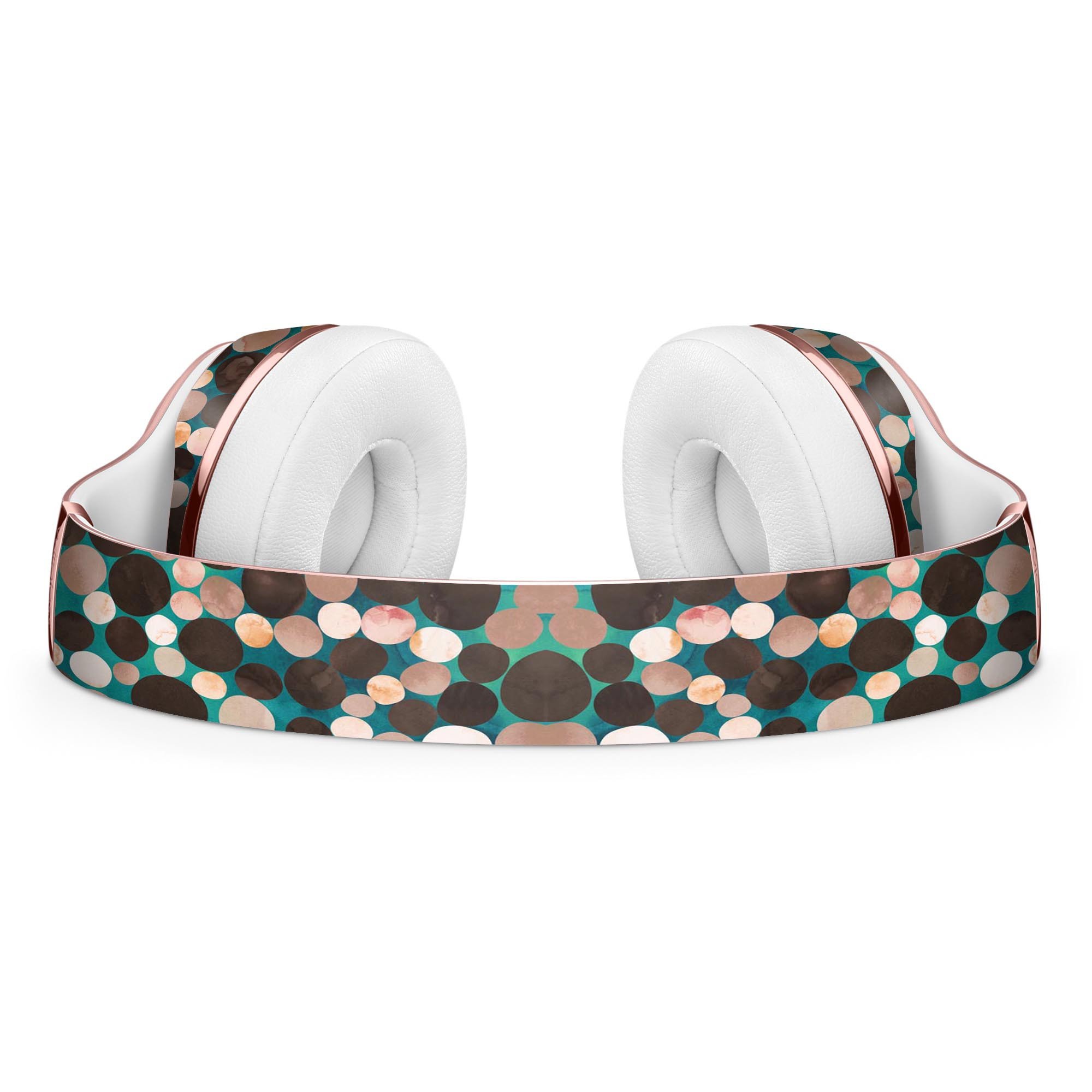 Mixed Brown Watercolor Dots Full-Body Skin Kit designed for Beats by Dre Solo 3 Wireless Headphones, showcasing a stylish and protective vinyl design.