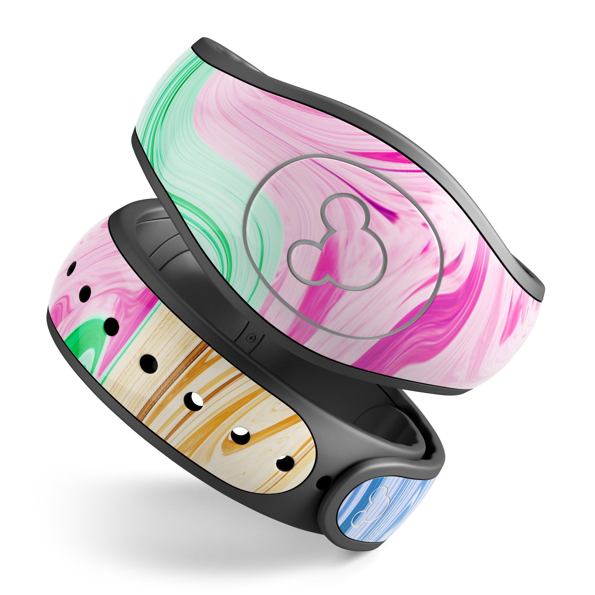 Mixed Color Oil Decal Skin Wrap Kit for Disney Magic Band, showcasing vibrant colors and trendy designs for personalization.