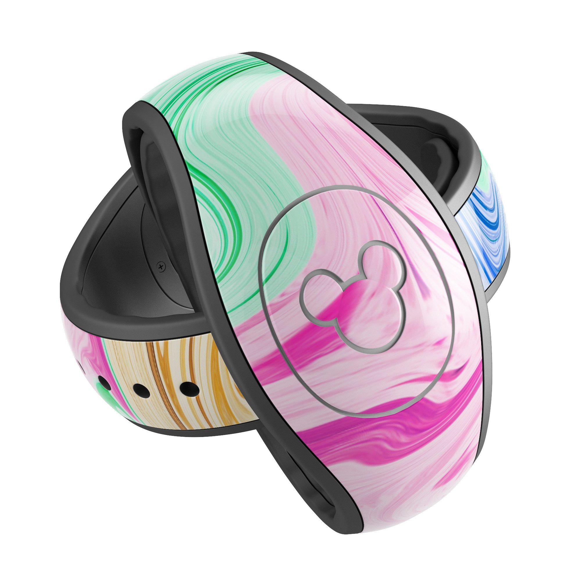 Mixed Color Oil Decal Skin Wrap Kit for Disney Magic Band, showcasing vibrant colors and trendy designs for personalization.