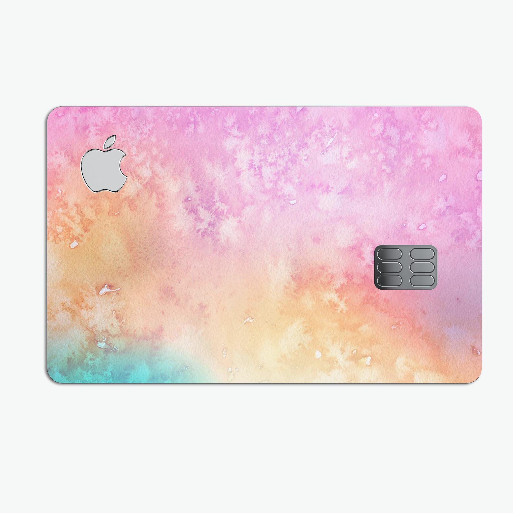 Mixed Pink 3 Absorbed Watercolor Texture decal for Apple Card, showcasing a vibrant pink design with a watercolor effect.