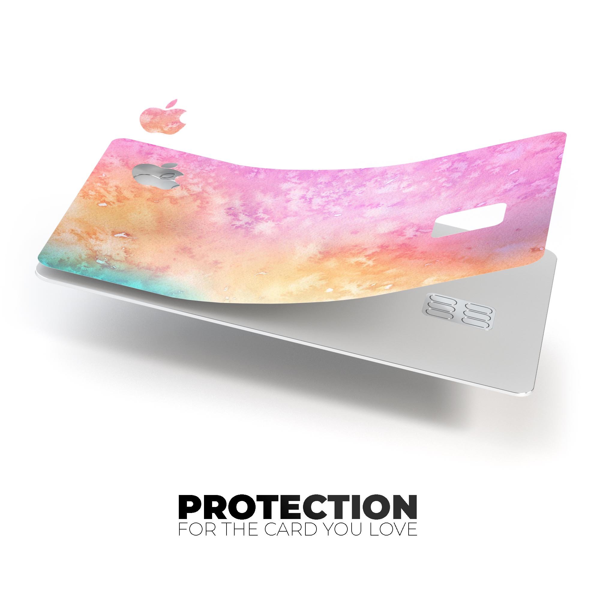 Mixed Pink 3 Absorbed Watercolor Texture decal for Apple Card, showcasing a vibrant pink design with a watercolor effect.