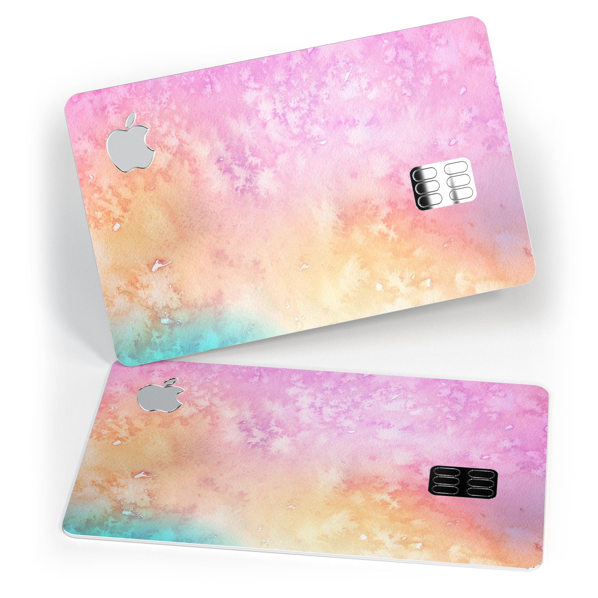 Mixed Pink 3 Absorbed Watercolor Texture decal for Apple Card, showcasing a vibrant pink design with a watercolor effect.