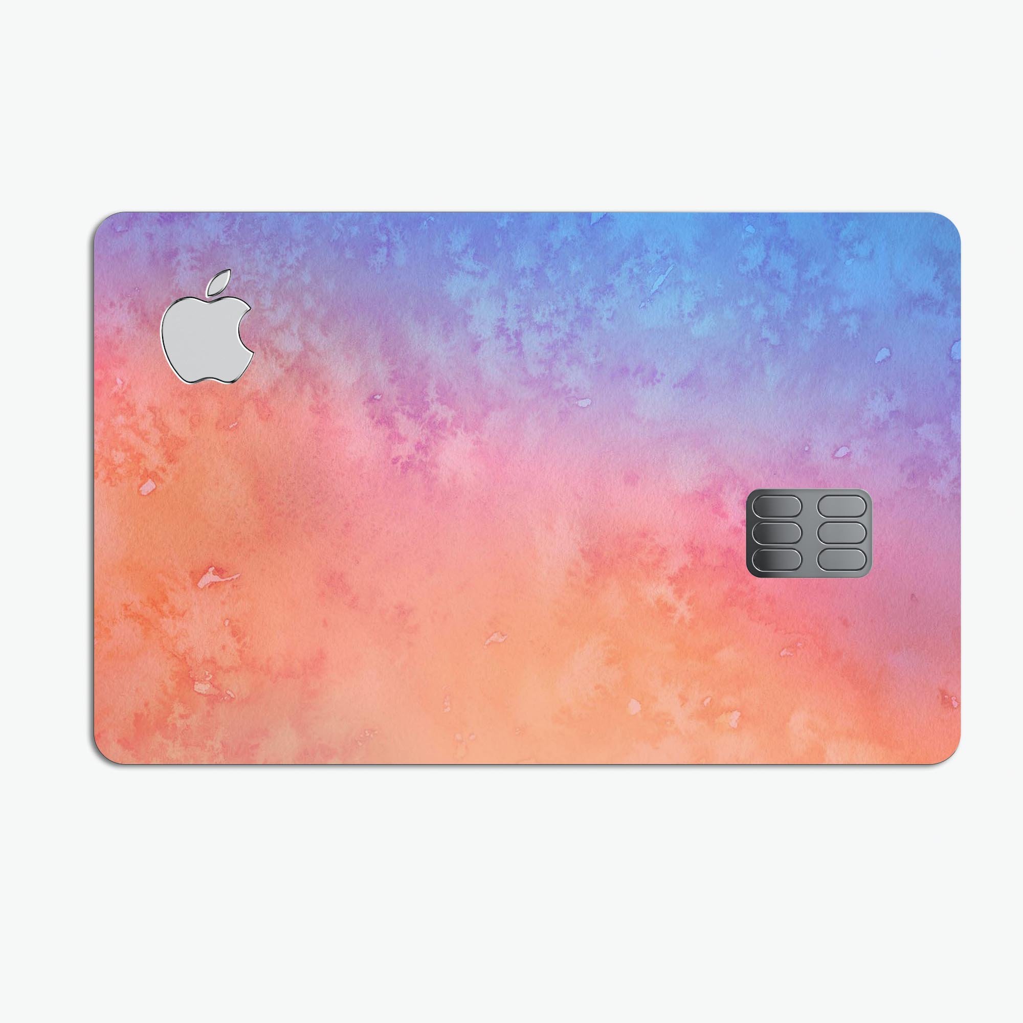 Mixed Pink 32 Absorbed Watercolor Texture decal for Apple Card, showcasing vibrant colors and premium vinyl material.