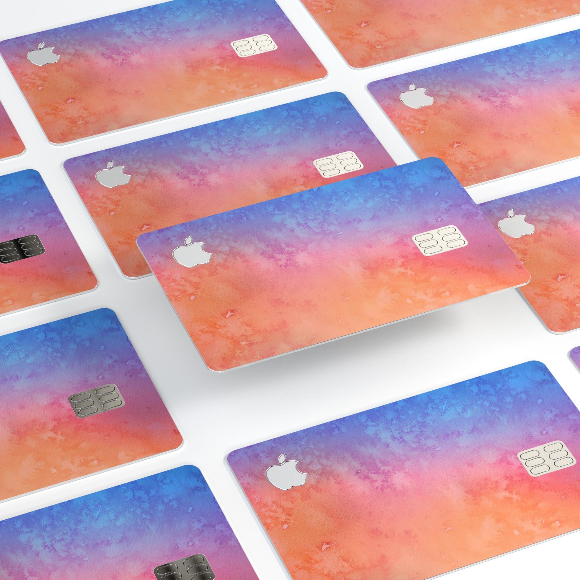 Mixed Pink 32 Absorbed Watercolor Texture decal for Apple Card, showcasing vibrant colors and premium vinyl material.