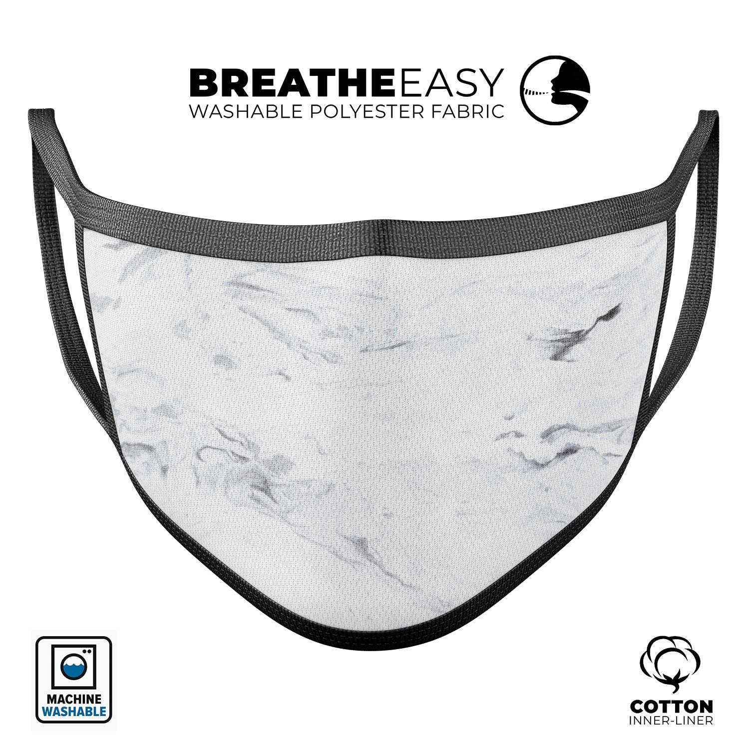 Mixtured Blue 31 Textured Marble unisex mouth cover, showcasing a stylish design with adjustable ear loops for a comfortable fit.