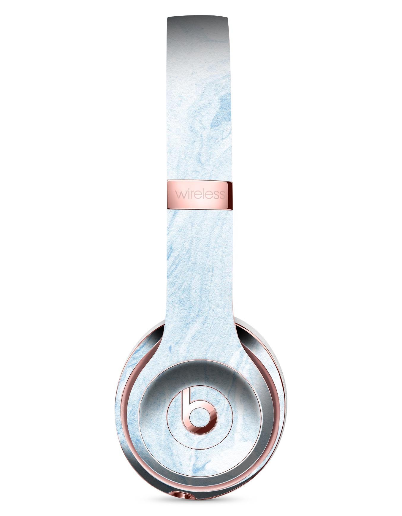 Mixtured Blue 60 Textured Marble Full-Body Skin Kit for Beats by Dre Solo 3 Wireless Headphones, showcasing a stylish marble design.