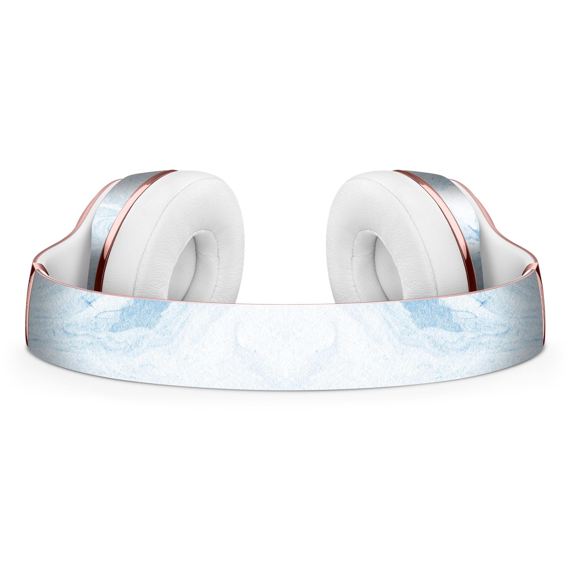 Mixtured Blue 60 Textured Marble Full-Body Skin Kit for Beats by Dre Solo 3 Wireless Headphones, showcasing a stylish marble design.