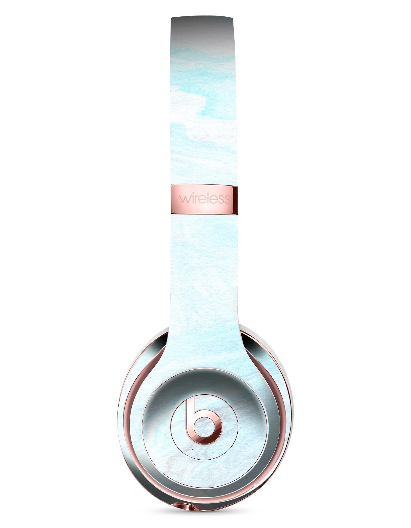 Mixtured Blue v9 Textured Marble Full-Body Skin Kit for Beats by Dre Solo 3 Wireless Headphones, showcasing a stylish marble design.