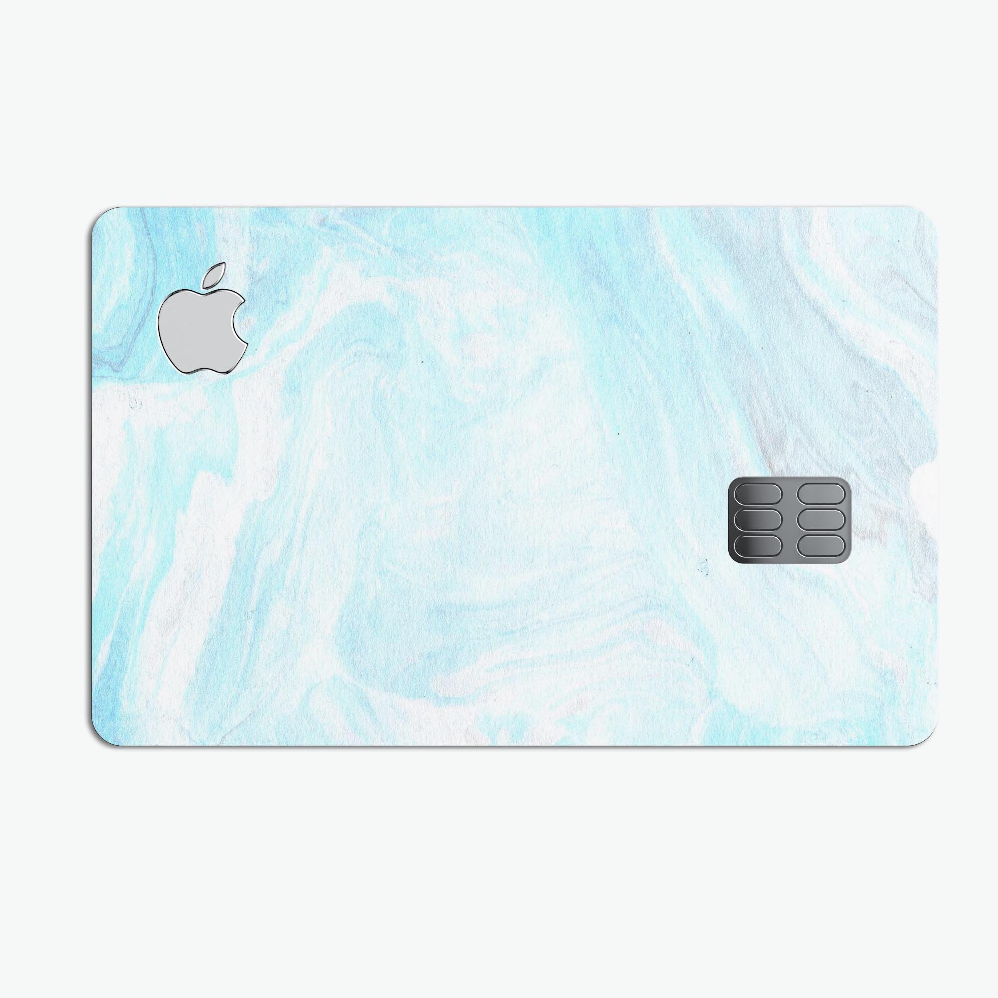 Mixtured Blue v9 Textured Marble skin applied on an Apple Card, showcasing its premium design and protective features.