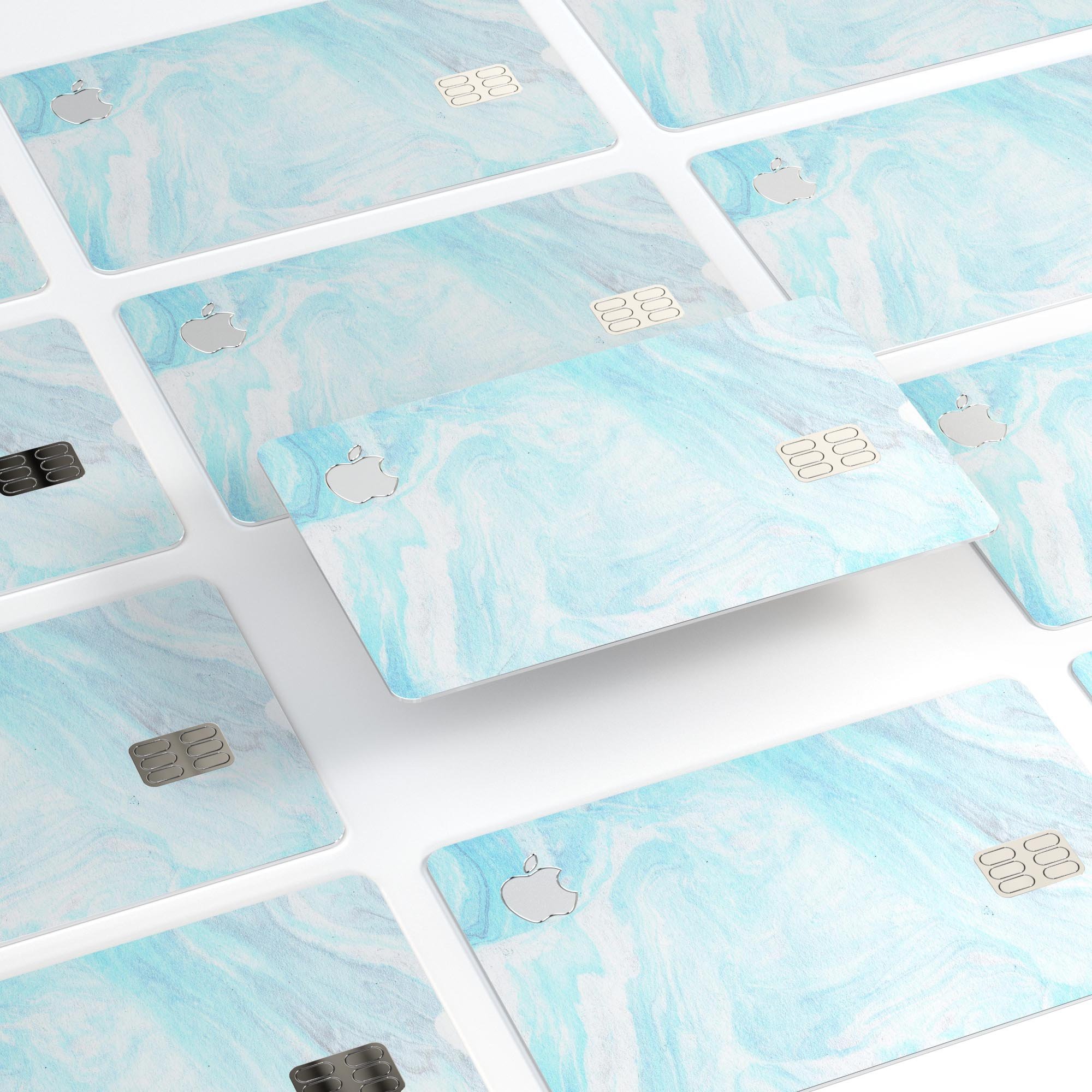 Mixtured Blue v9 Textured Marble skin applied on an Apple Card, showcasing its premium design and protective features.