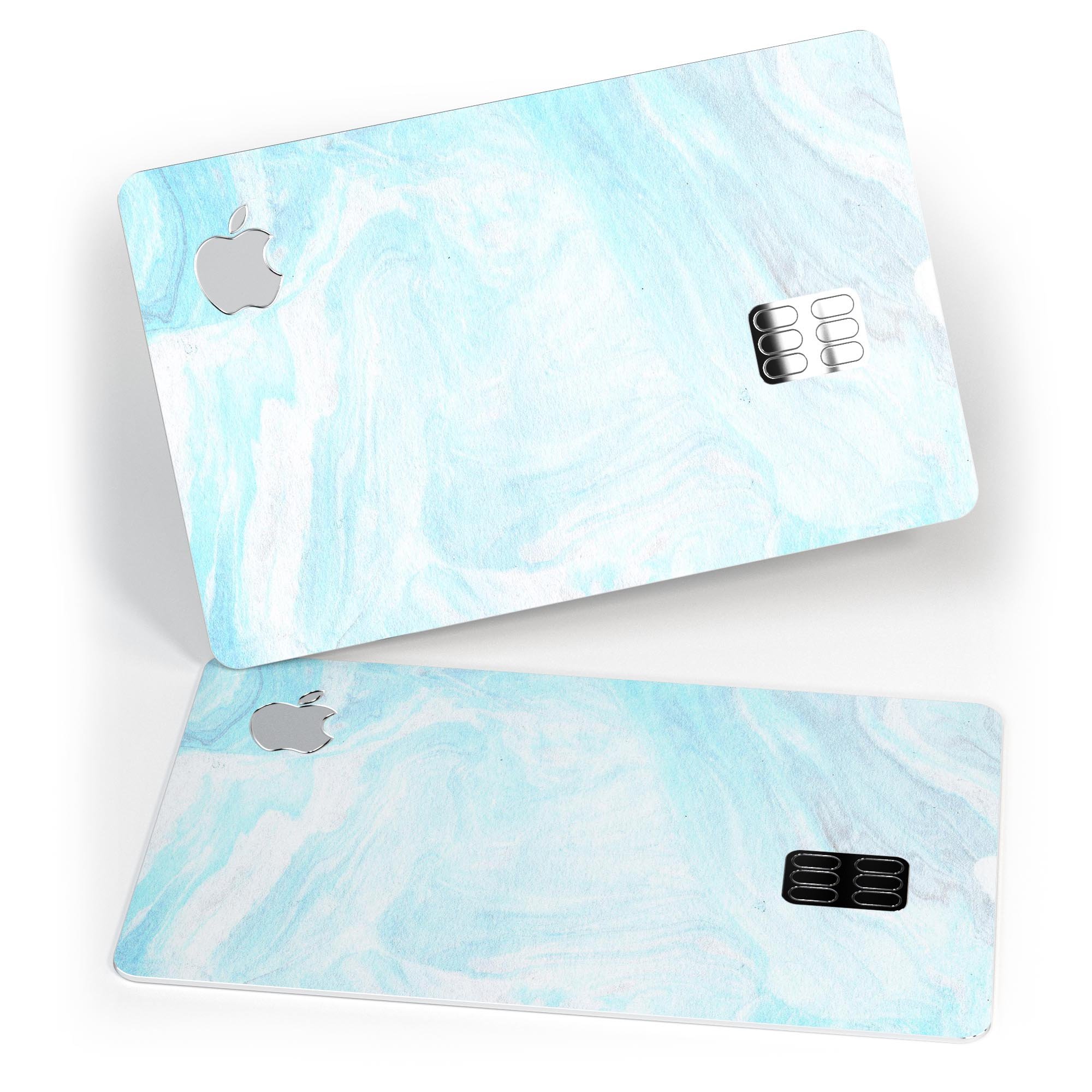 Mixtured Blue v9 Textured Marble skin applied on an Apple Card, showcasing its premium design and protective features.