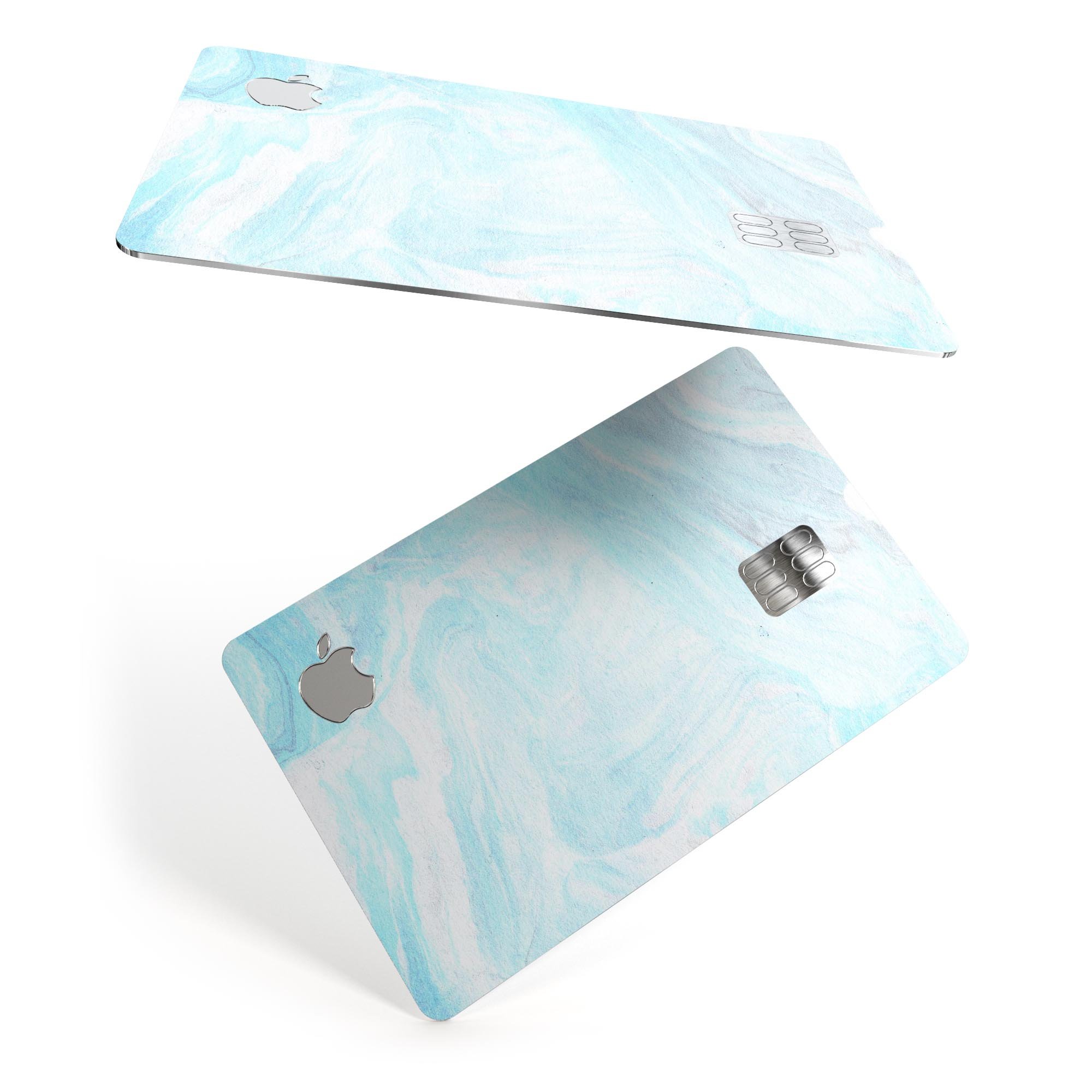 Mixtured Blue v9 Textured Marble skin applied on an Apple Card, showcasing its premium design and protective features.