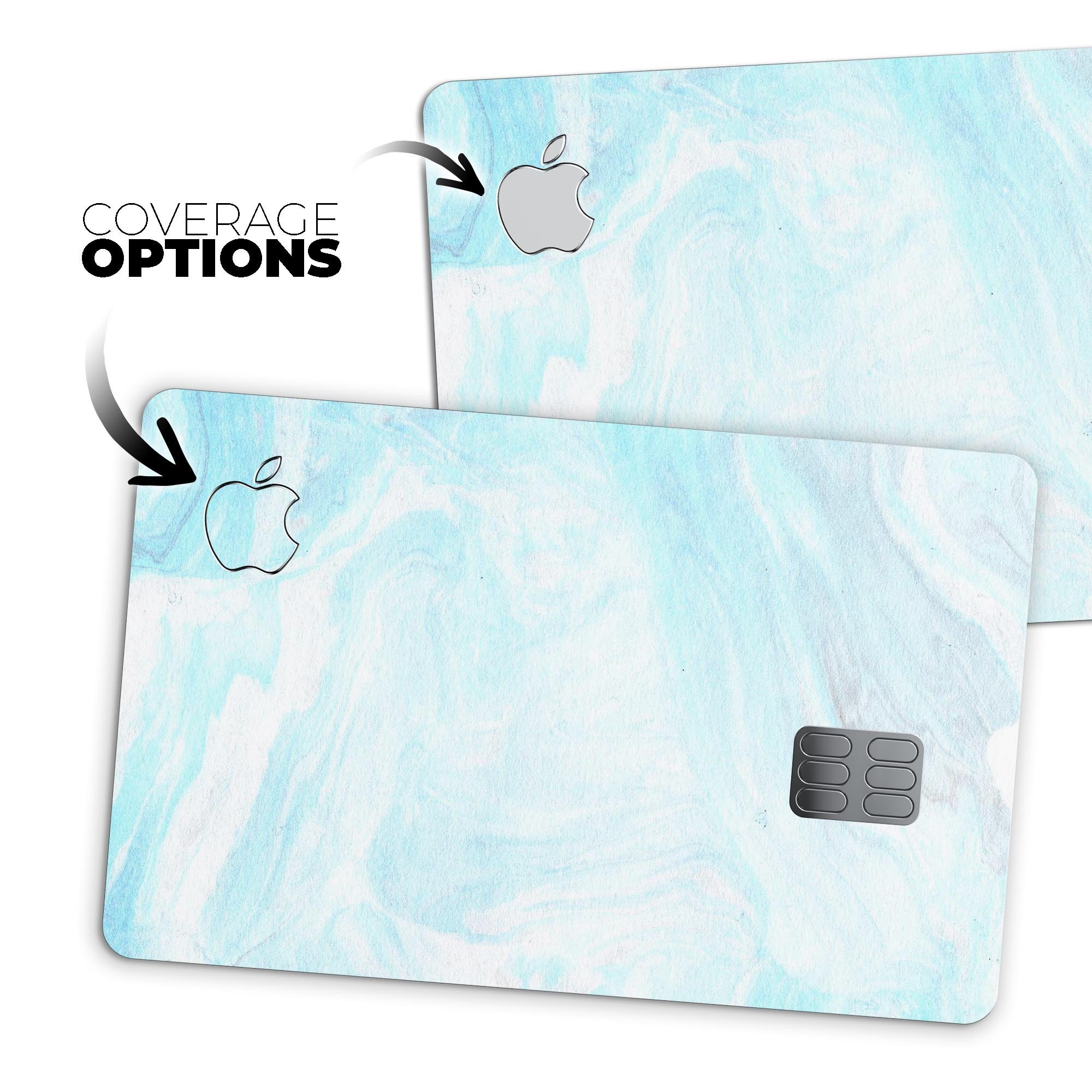 Mixtured Blue v9 Textured Marble skin applied on an Apple Card, showcasing its premium design and protective features.