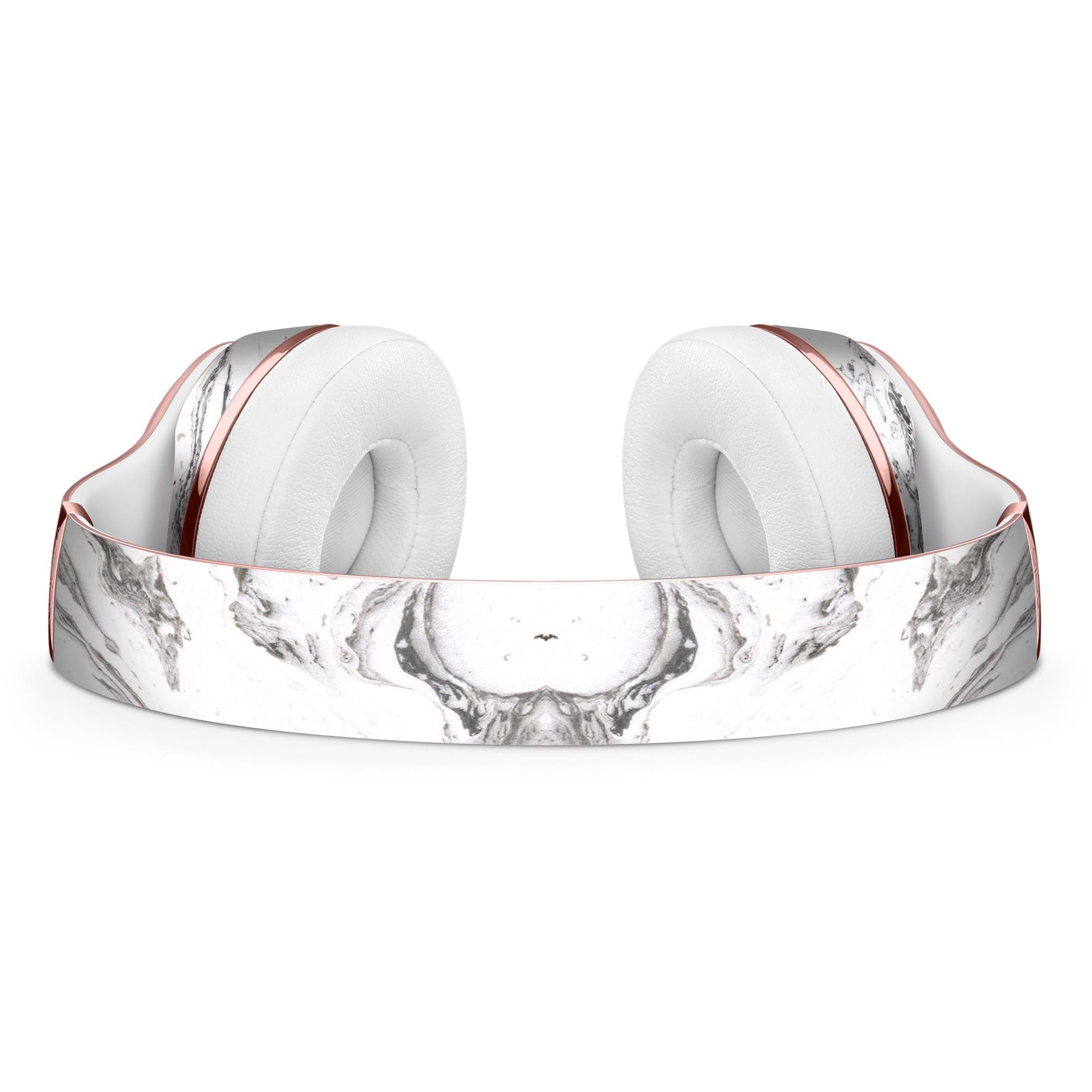 Mixtured BW Textured Marble Full-Body Skin Kit for Beats by Dre, showcasing a stylish marble design on headphones.