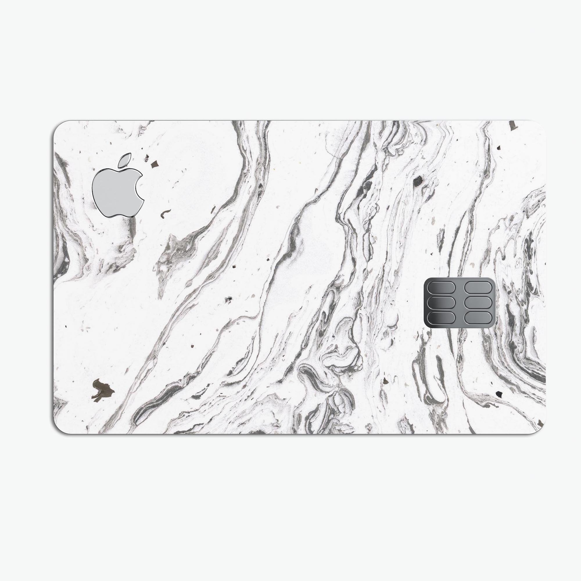 Mixtured BW Textured Marble skin kit for Apple Card, showcasing premium vinyl design and finishes.