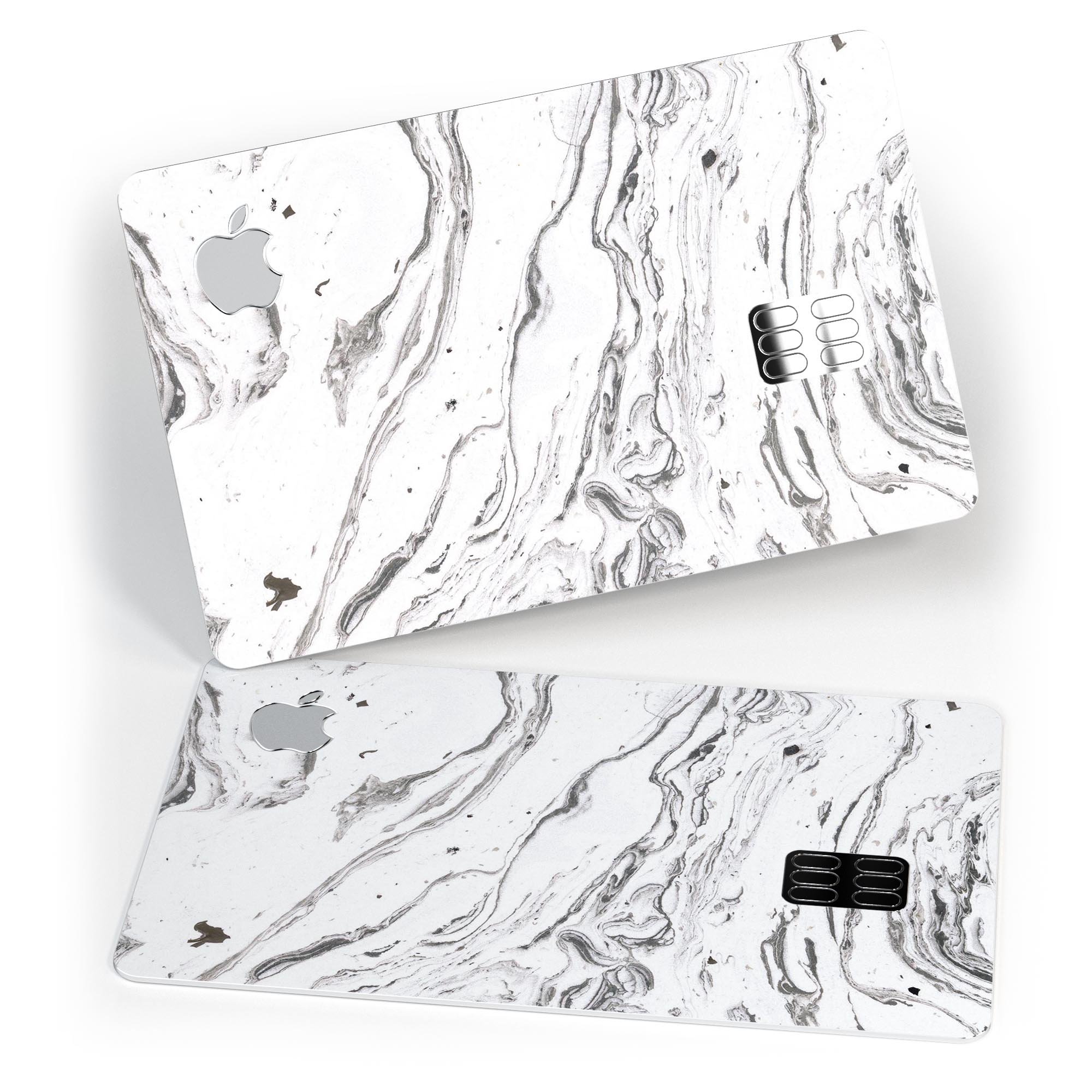 Mixtured BW Textured Marble skin kit for Apple Card, showcasing premium vinyl design and finishes.