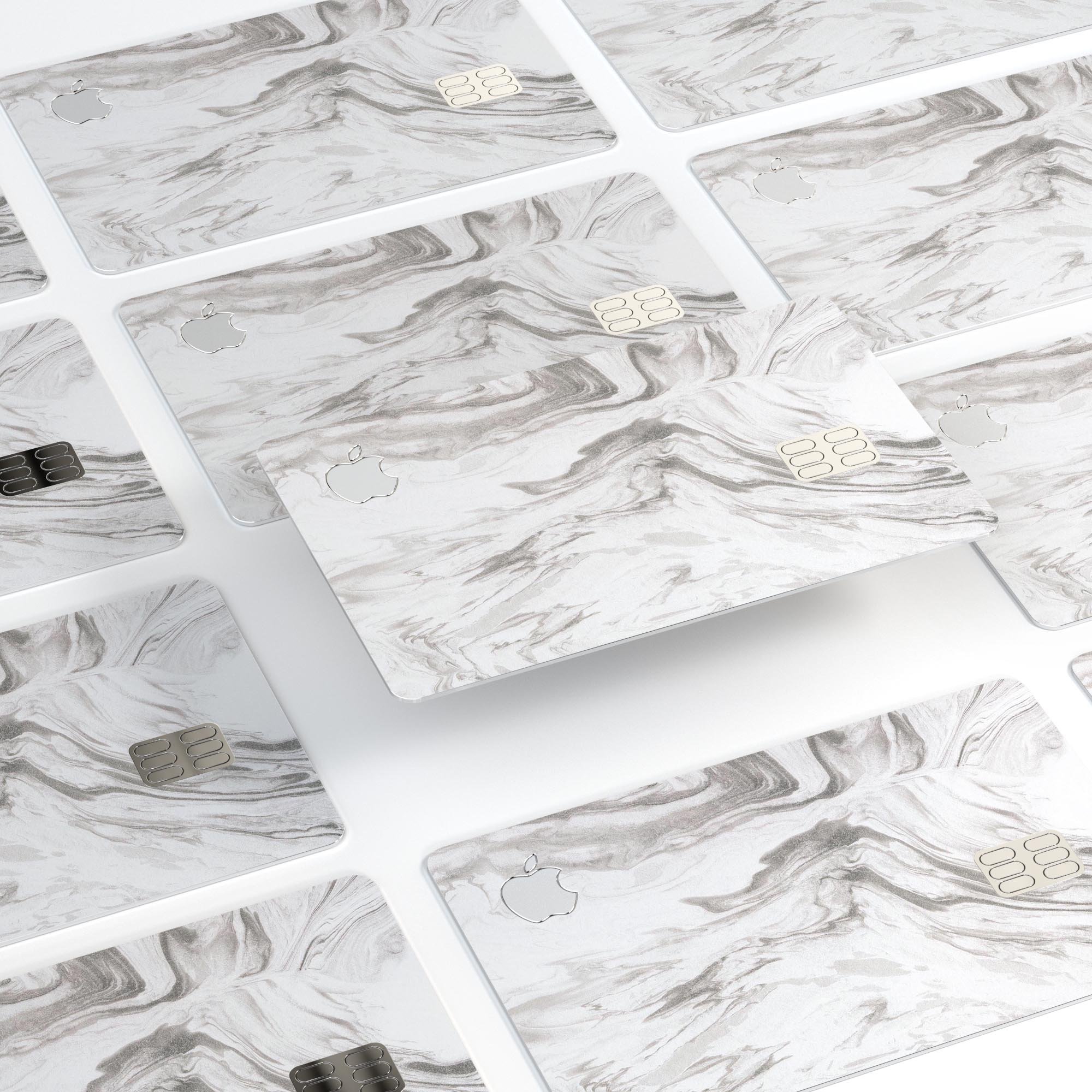 Mixtured Gray 47 Textured Marble skin applied on an Apple Card, showcasing its elegant design and premium finish.