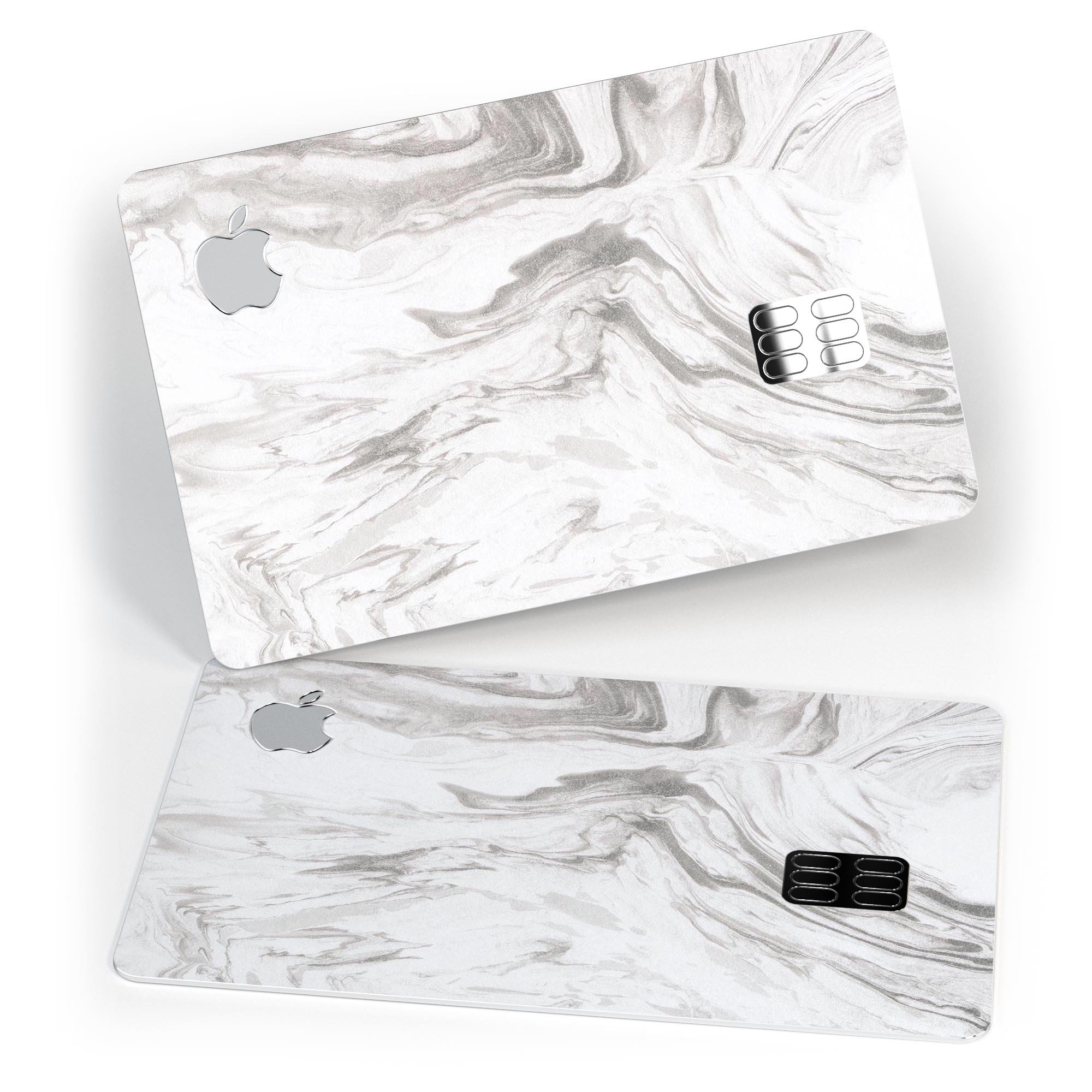 Mixtured Gray 47 Textured Marble skin applied on an Apple Card, showcasing its elegant design and premium finish.