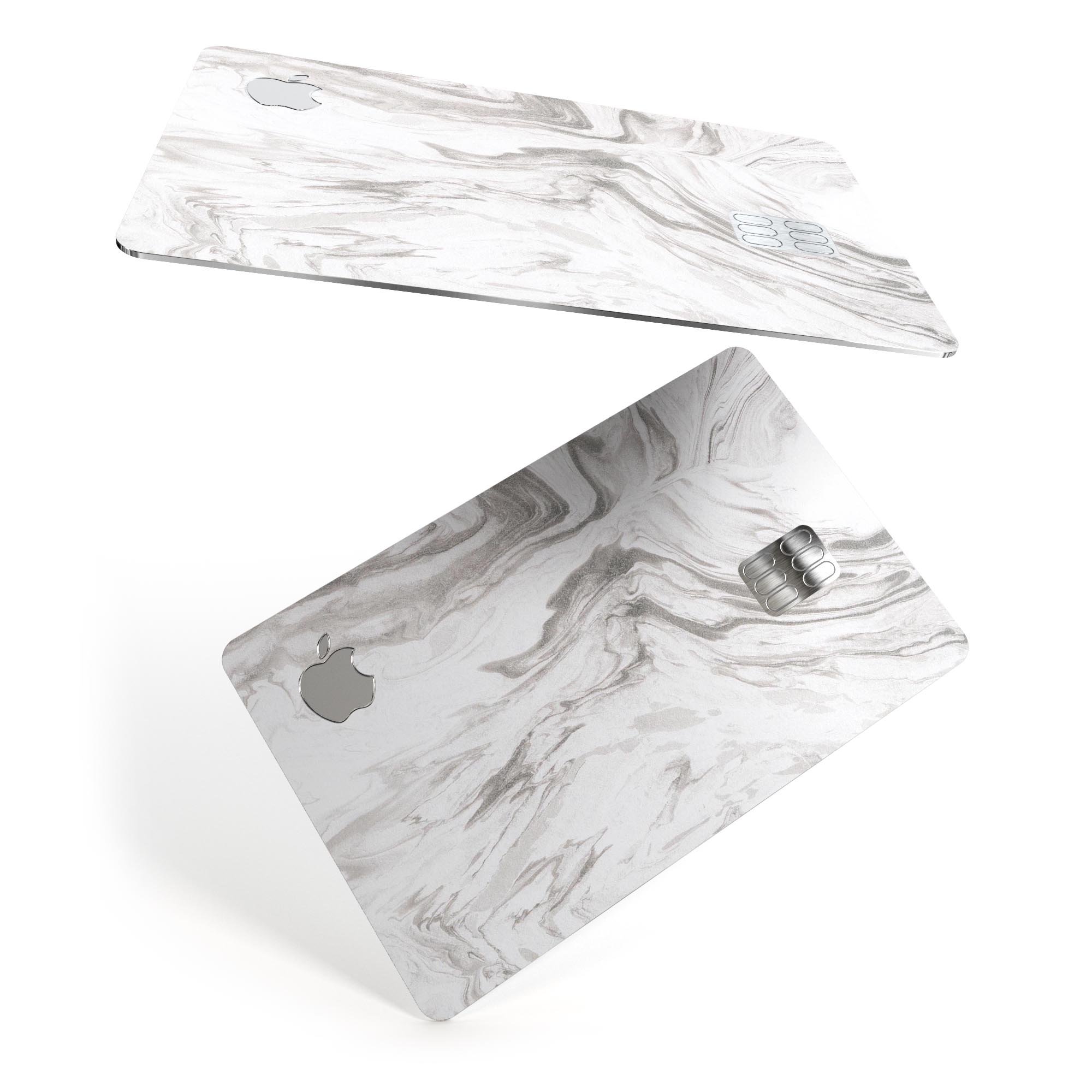 Mixtured Gray 47 Textured Marble skin applied on an Apple Card, showcasing its elegant design and premium finish.