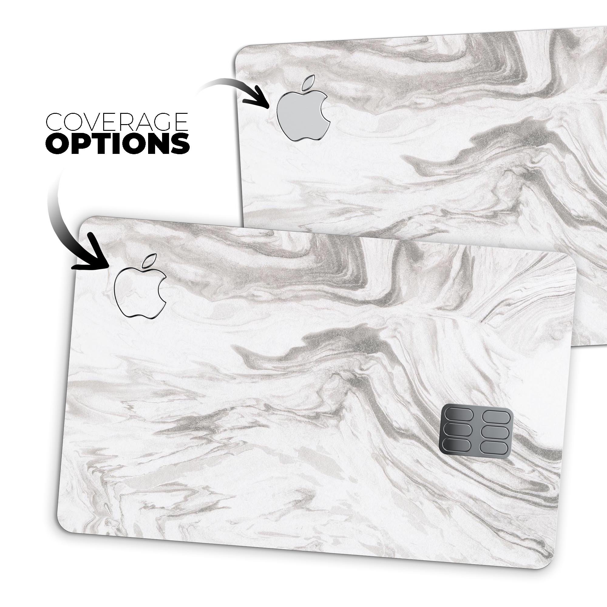 Mixtured Gray 47 Textured Marble skin applied on an Apple Card, showcasing its elegant design and premium finish.