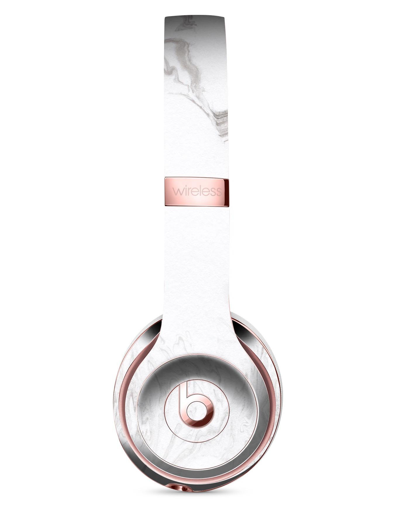 Mixtured Gray 523 Textured Marble Skin Kit for Beats by Dre Solo 3 Wireless Headphones, showcasing a stylish marble design.