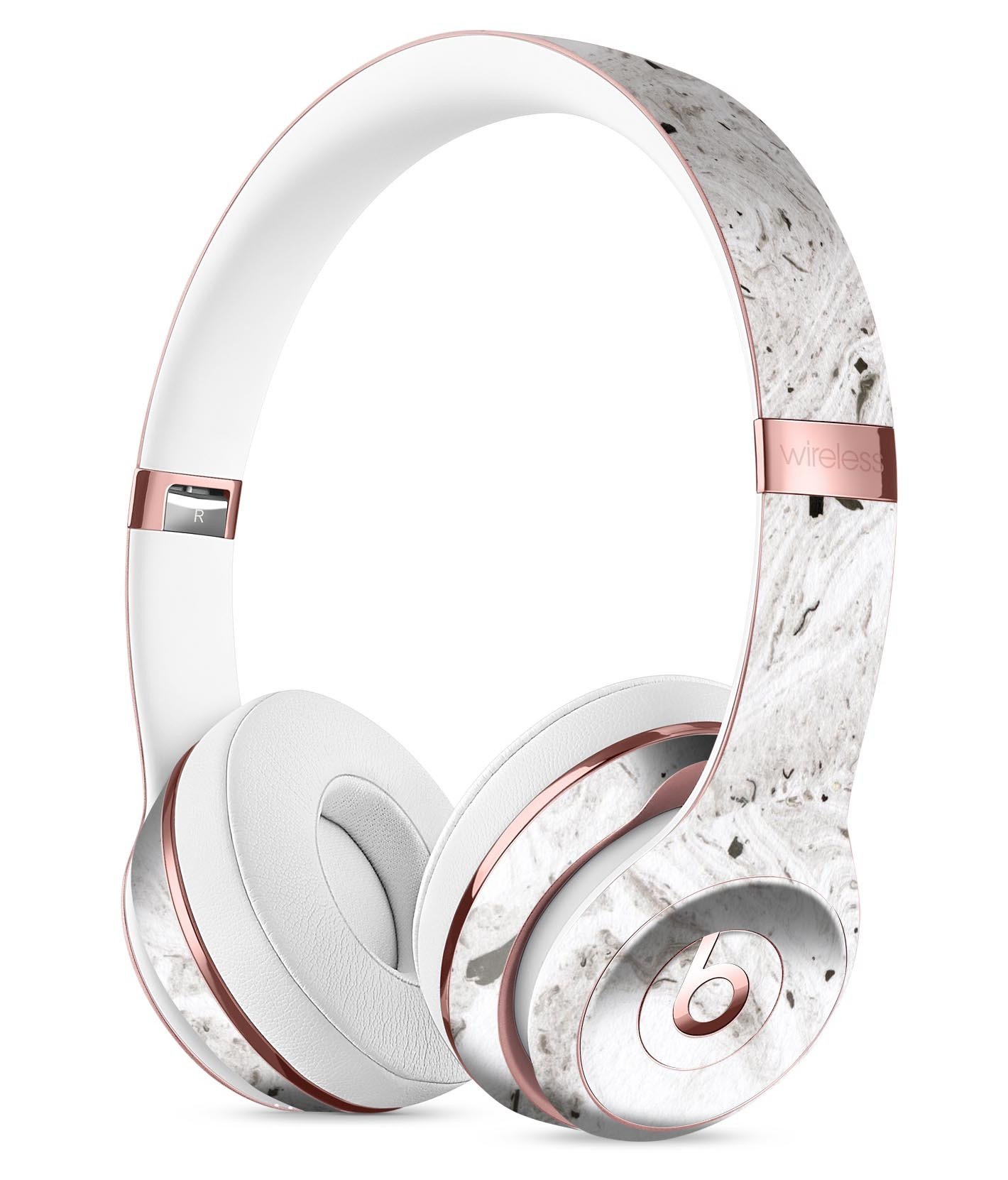 Mixtured Gray Textured Marble Skin Kit for Beats by Dre Solo 3 Wireless Headphones, showcasing a stylish marble design.