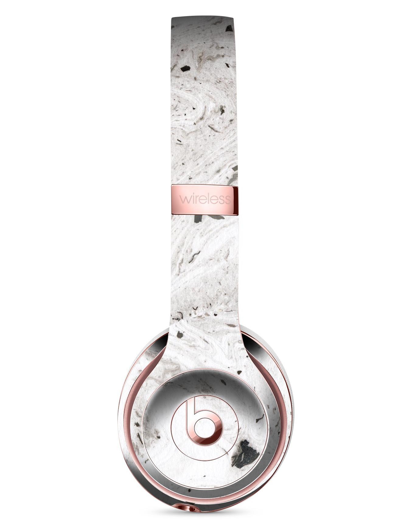 Mixtured Gray Textured Marble Skin Kit for Beats by Dre Solo 3 Wireless Headphones, showcasing a stylish marble design.