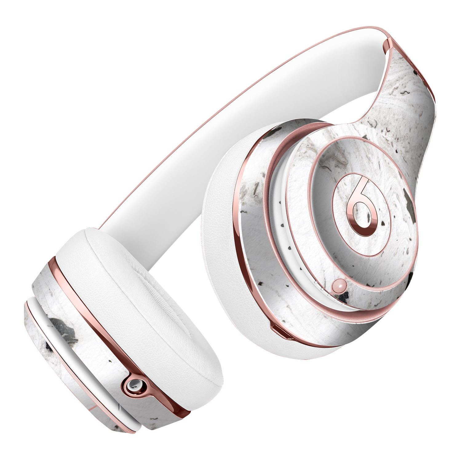 Mixtured Gray Textured Marble Skin Kit for Beats by Dre Solo 3 Wireless Headphones, showcasing a stylish marble design.