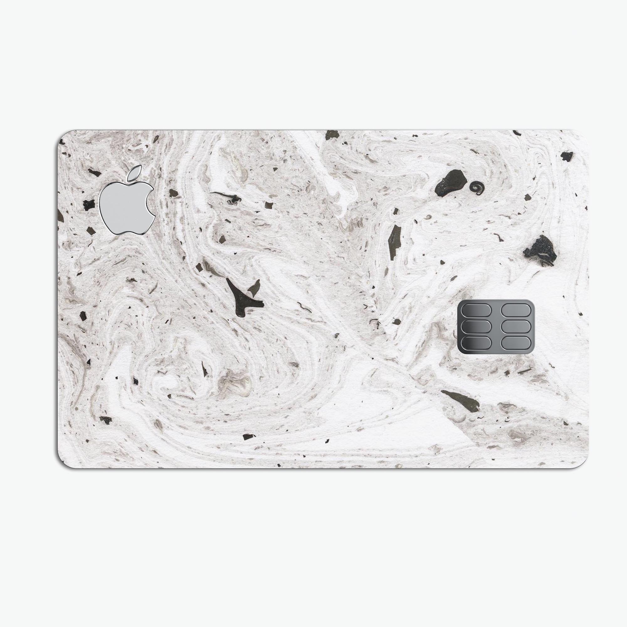 Mixtured Gray Textured Marble decal skin for Apple Card, showcasing its premium vinyl texture and stylish design.