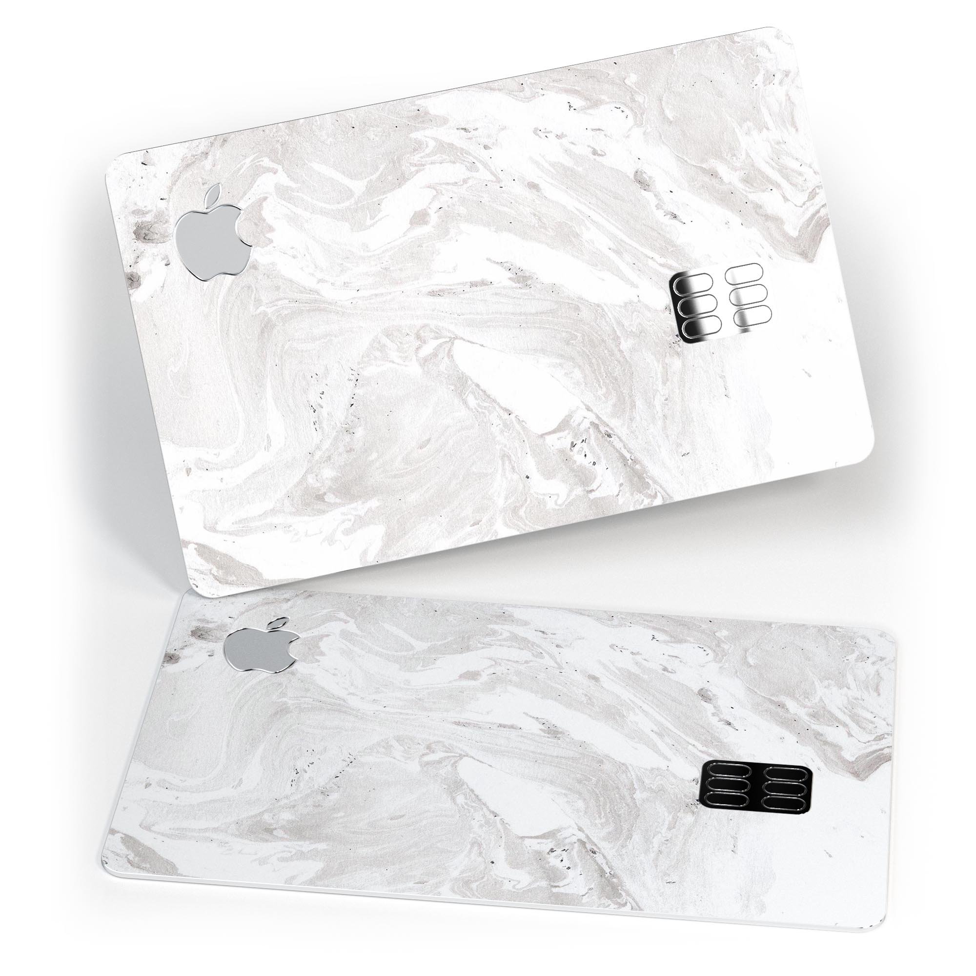 Mixtured Gray v9 Textured Marble decal skin applied on an Apple Card, showcasing its premium design and protective features.